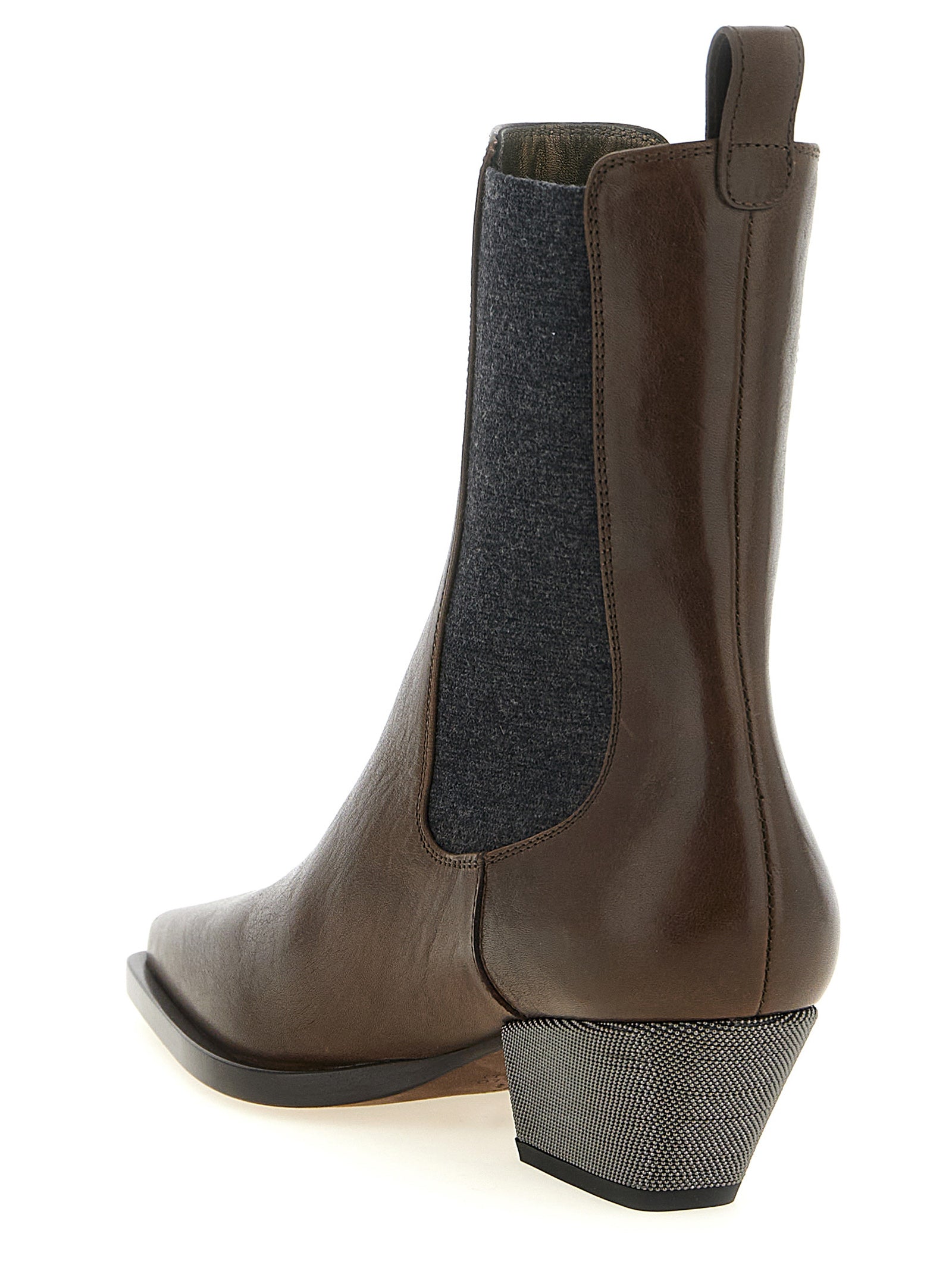 Experience the exquisite elegance of Brunello Cucinelli's Brown Cowhide Chelsea Boots, where luxurious craftsmanship meets timeless sophistication, perfect for the discerning connoisseur.