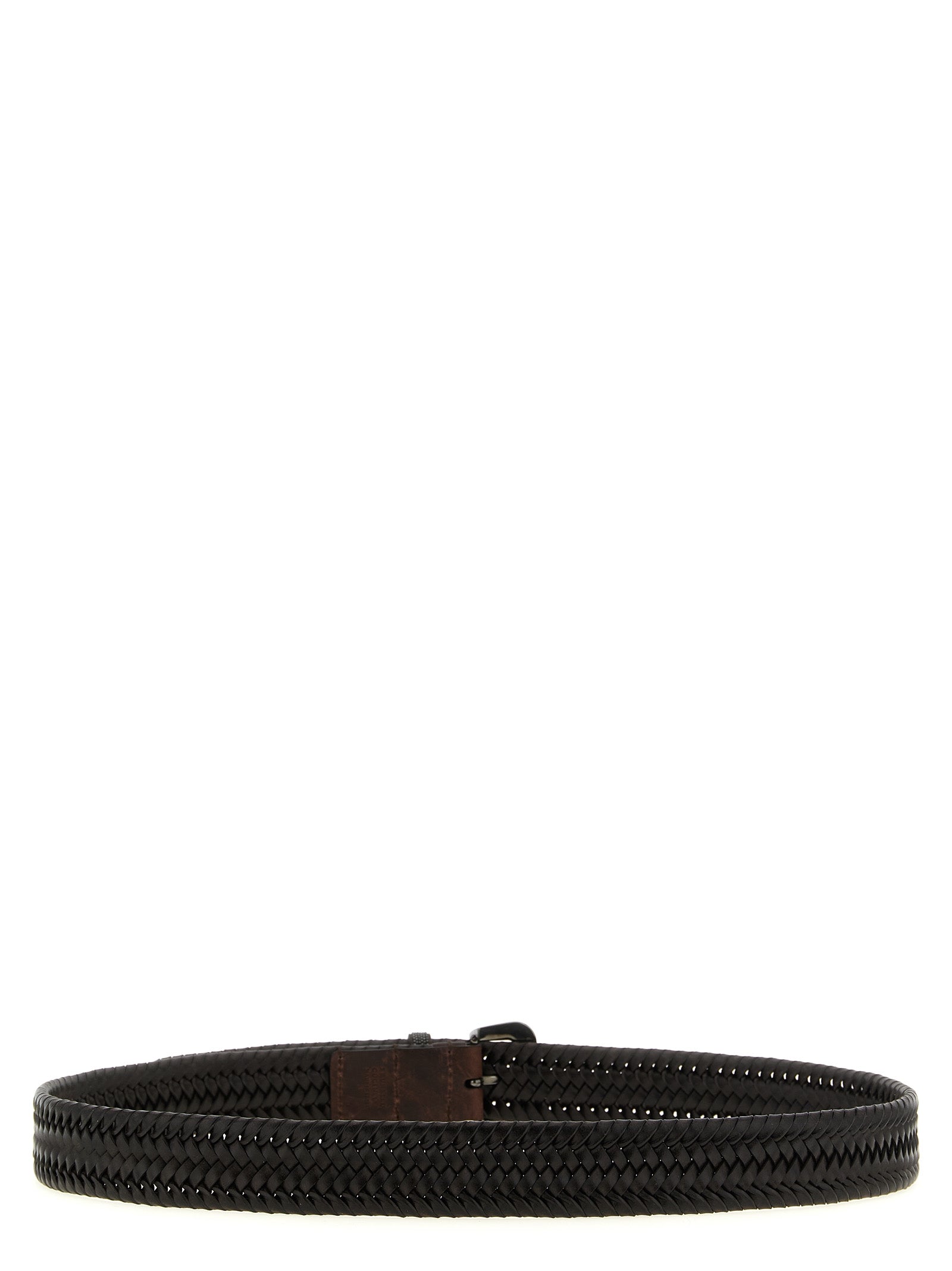Elevate your style with the Brunello Cucinelli Brown Leather Regular Belt, a testament to exquisite craftsmanship in luxurious dark brown calf leather, perfect for the discerning individual.