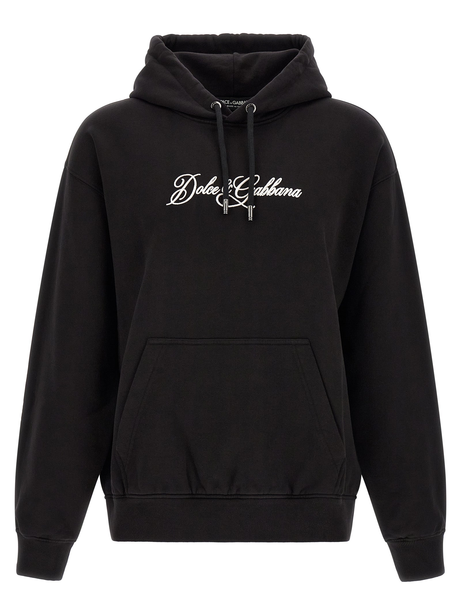 Indulge in the exquisite Dolce & Gabbana Black Cotton Sweatshirt, where luxurious comfort meets sophisticated style, perfect for the discerning fashion connoisseur.