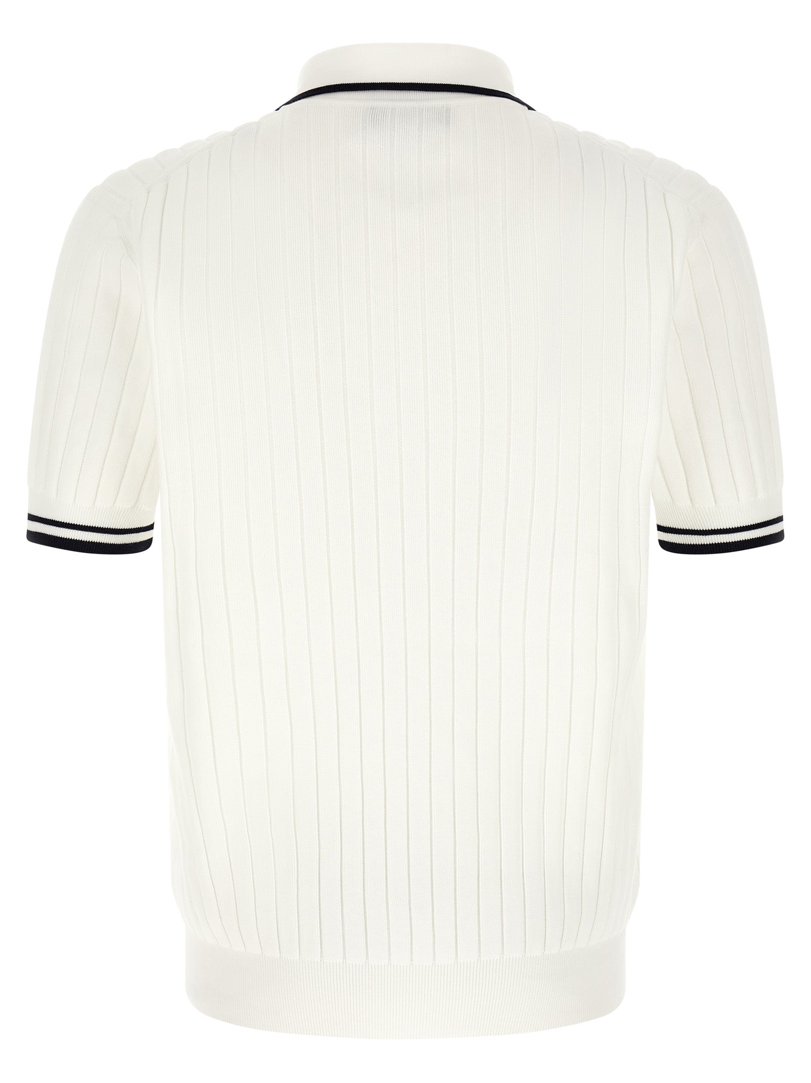 Indulge in the elegance of the Dolce & Gabbana Bicolor Cotton Polo Shirt, a luxurious blend of 98% cotton and 2% polyamide, redefining casual sophistication.