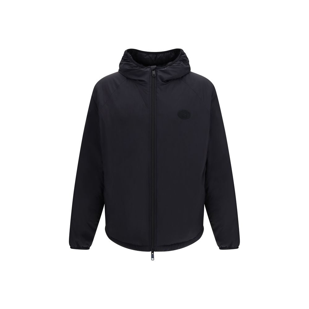 Elevate your style with the Burberry Black Nylon Shell Jacket, a masterpiece of lightweight craftsmanship and luxurious design, perfect for the discerning individual.