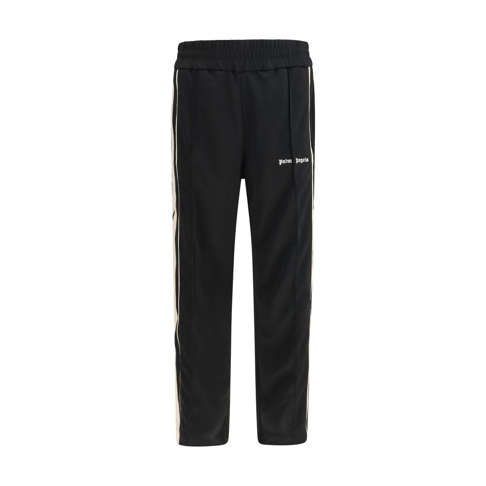 Indulge in the elegance of Palm Angels Black Polyester Joggers, where retro-inspired design meets contemporary luxury, perfect for the discerning individual.