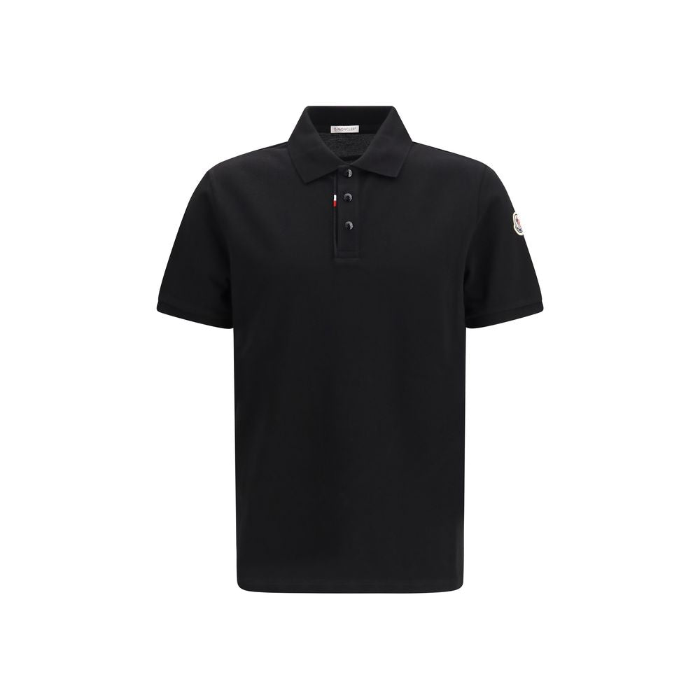 Moncler Black Cotton Polo Shirt - Timeless Luxury Essential
