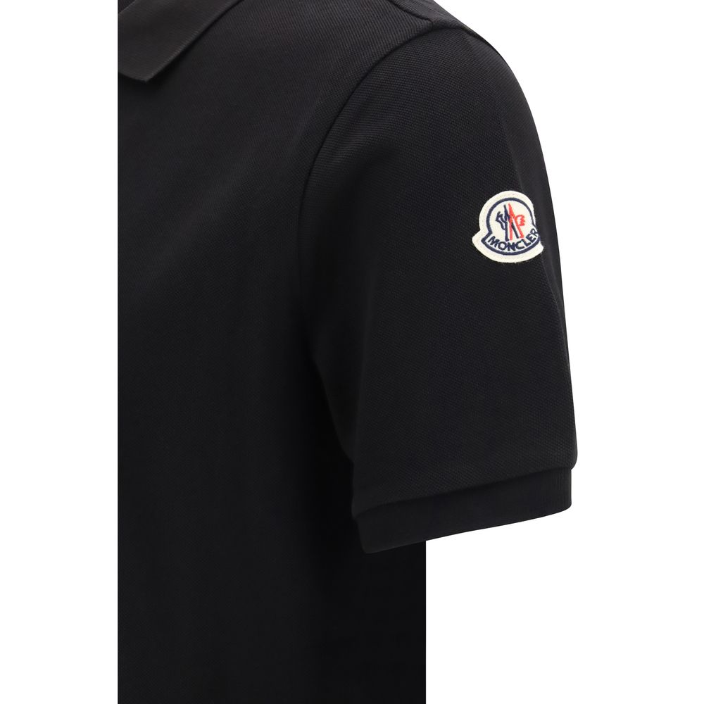 Moncler Black Cotton Polo Shirt - Timeless Luxury Essential
