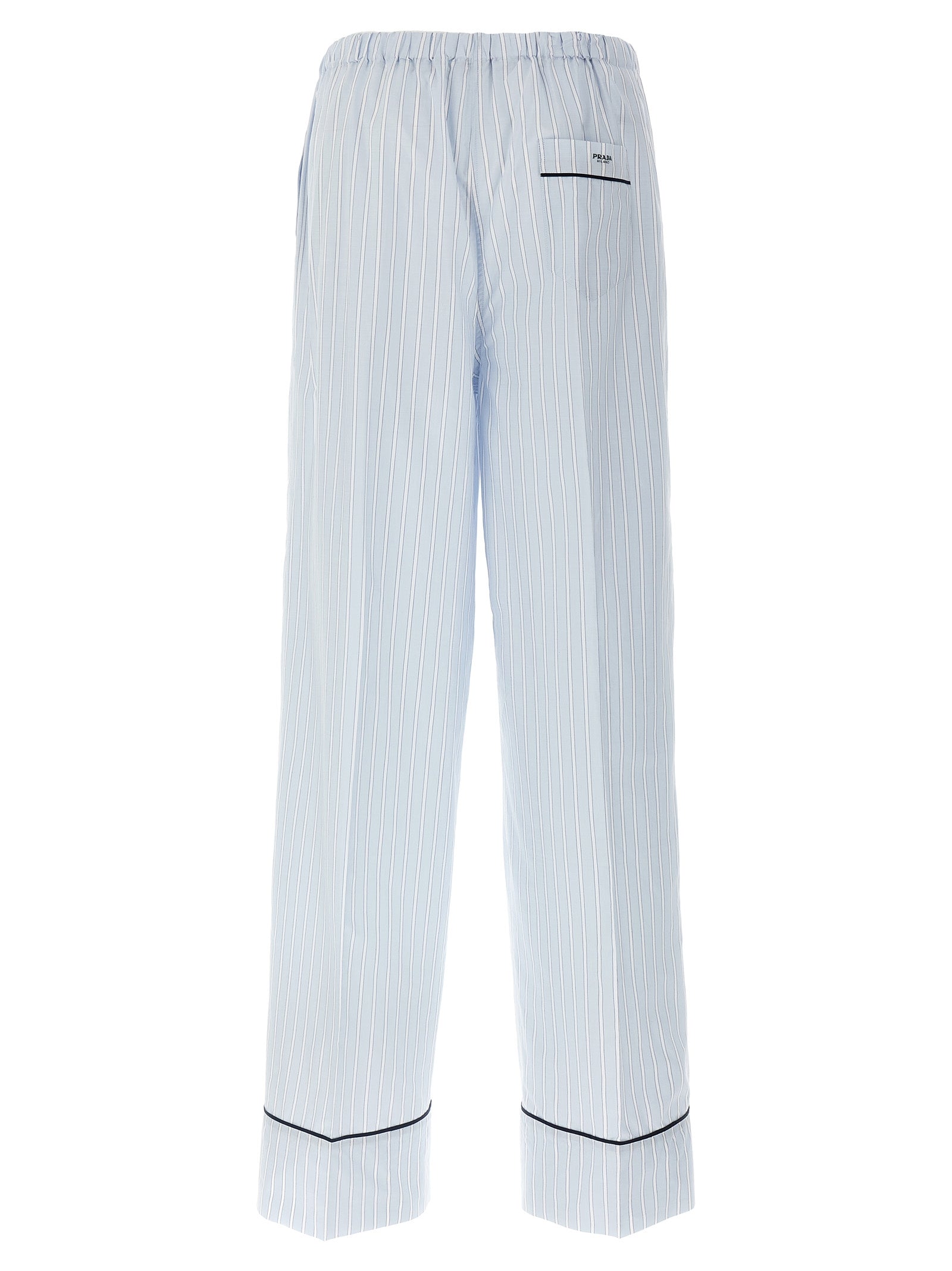 Prada Blue Cotton Casual Pants