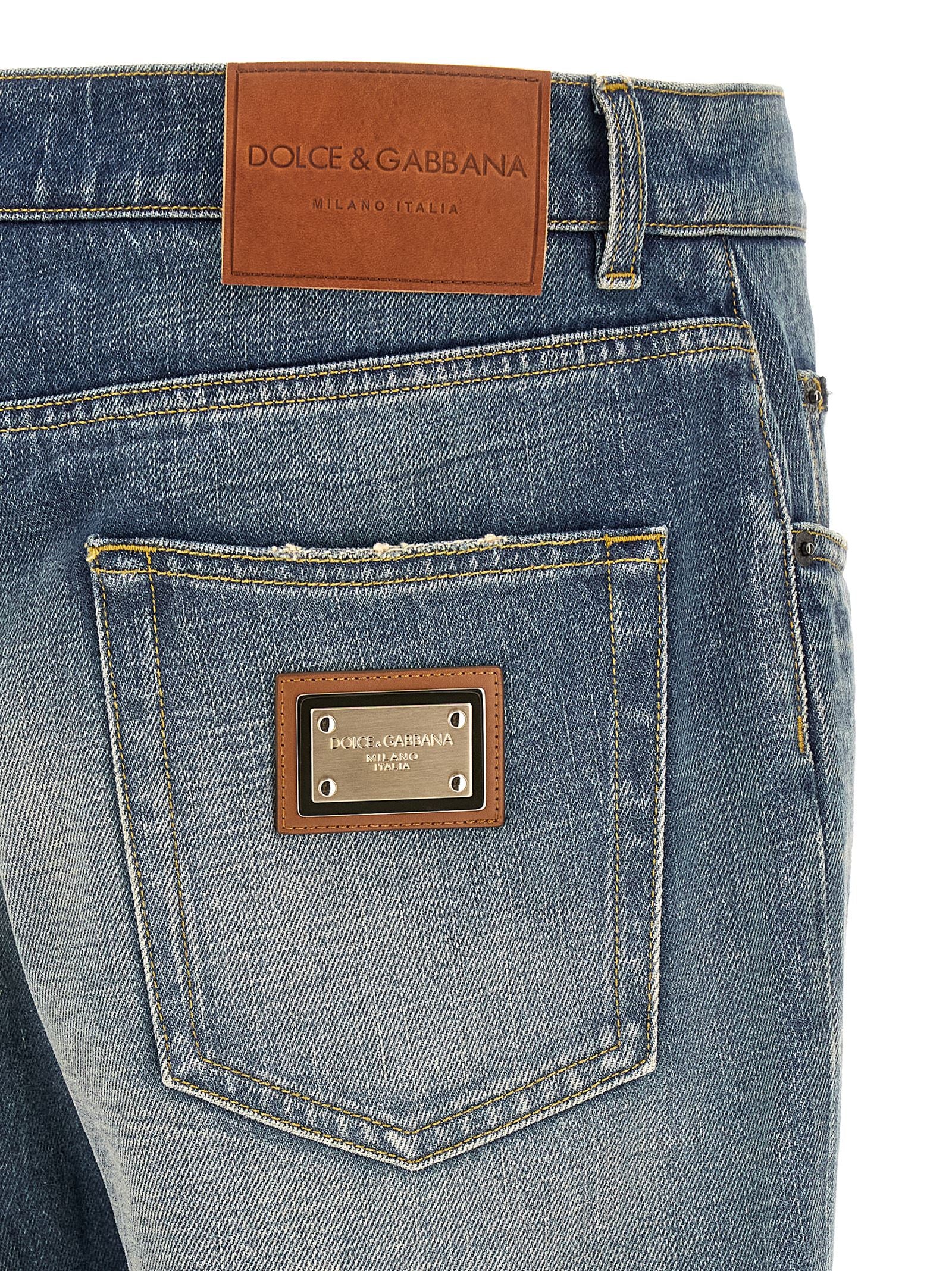 Dolce & Gabbana Blue Cotton Relaxed Fit Jeans - Timeless Luxury