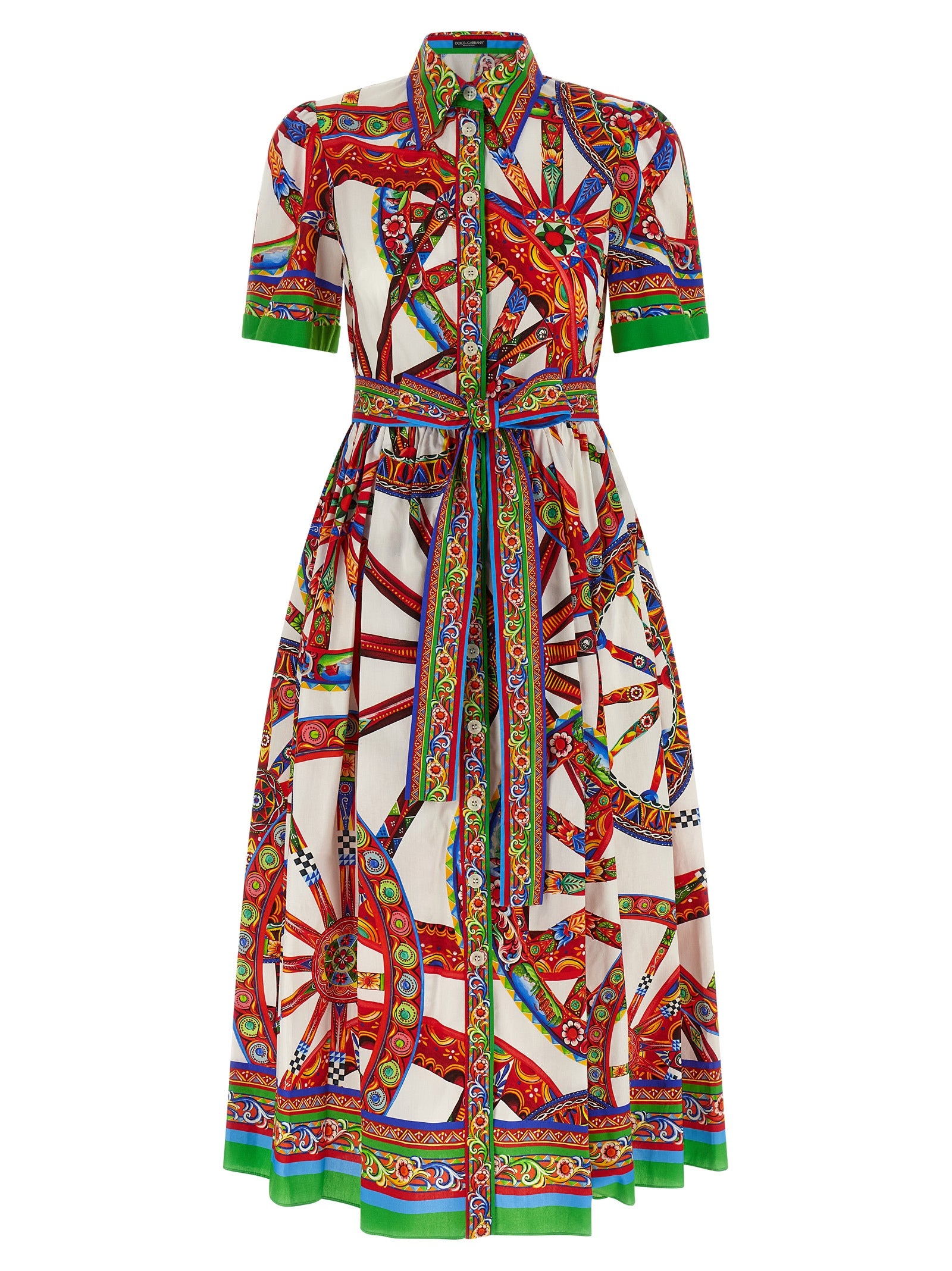Dolce & Gabbana Multicolor Cotton Midi Dress - Timeless Elegance