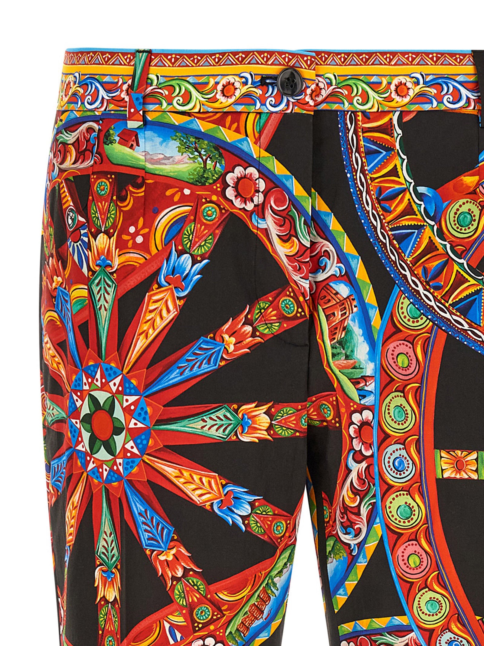 Dolce & Gabbana Multicolor Cotton Casual Pants - Timeless Elegance