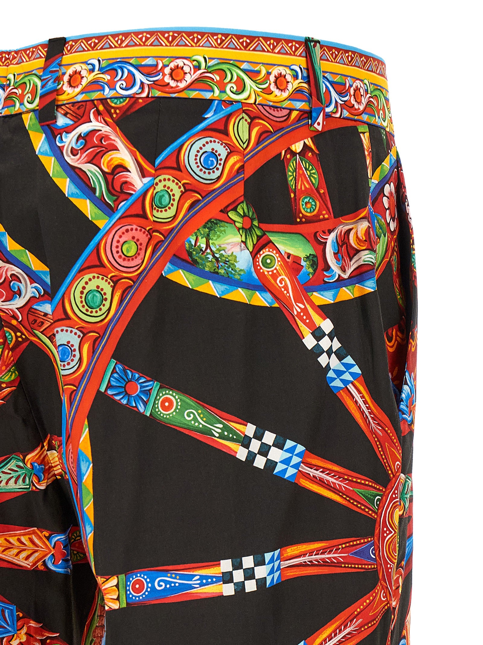 Dolce & Gabbana Multicolor Cotton Casual Pants - Timeless Elegance