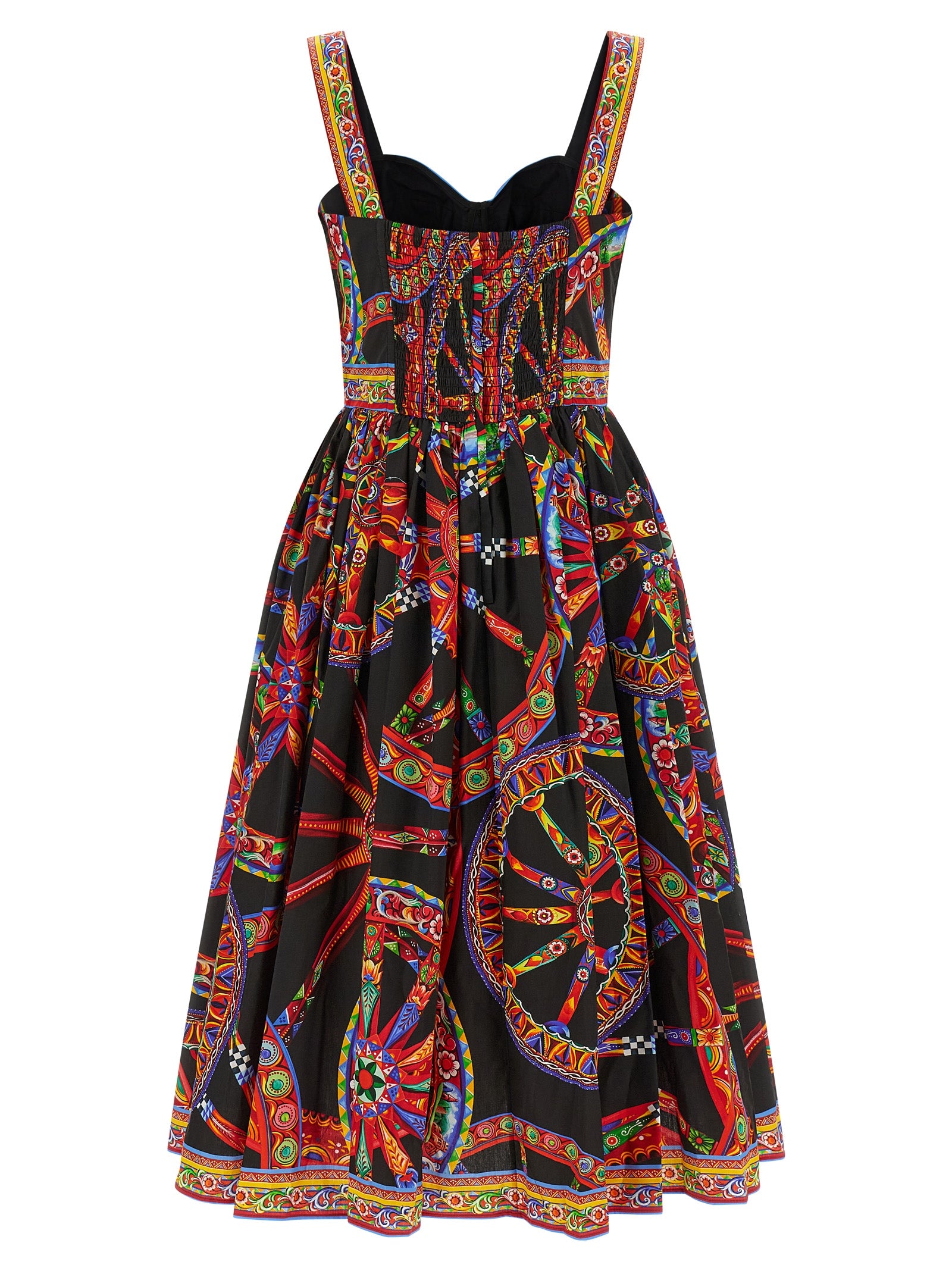 Dolce & Gabbana Multicolor Cotton Midi Dress - Timeless Elegance