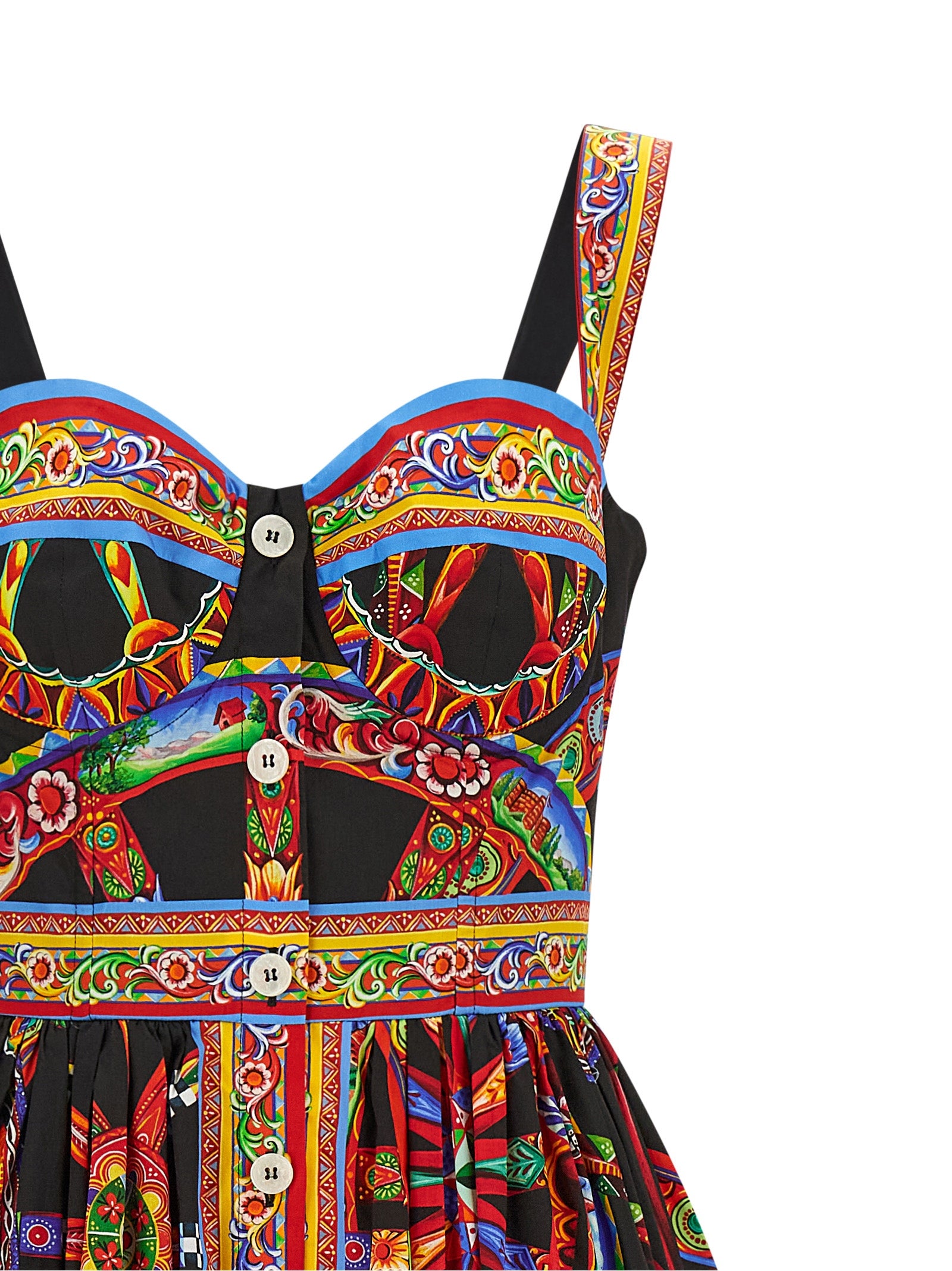 Dolce & Gabbana Multicolor Cotton Midi Dress - Timeless Elegance