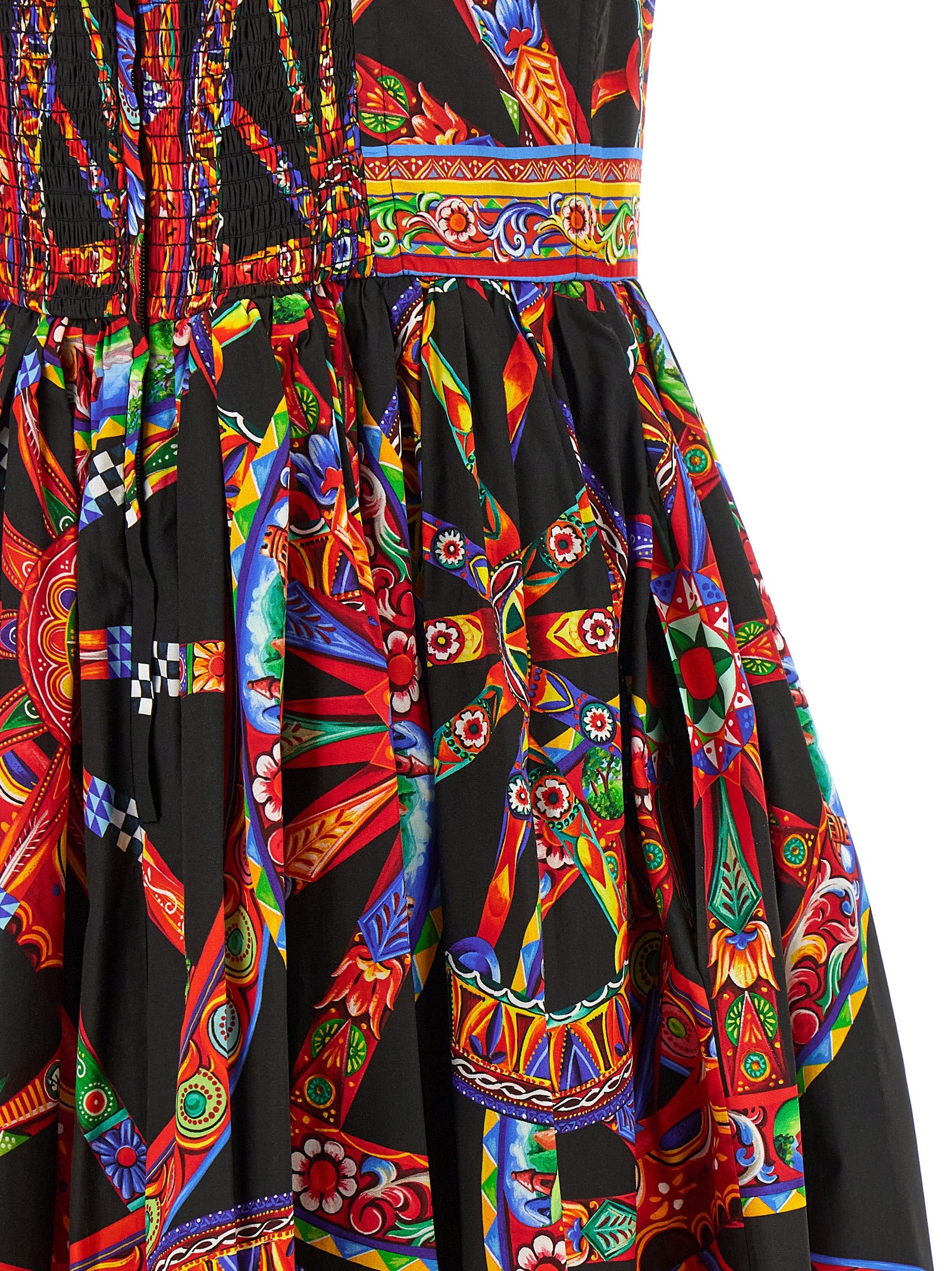 Dolce & Gabbana Multicolor Cotton Midi Dress - Exquisite Italian Elegance