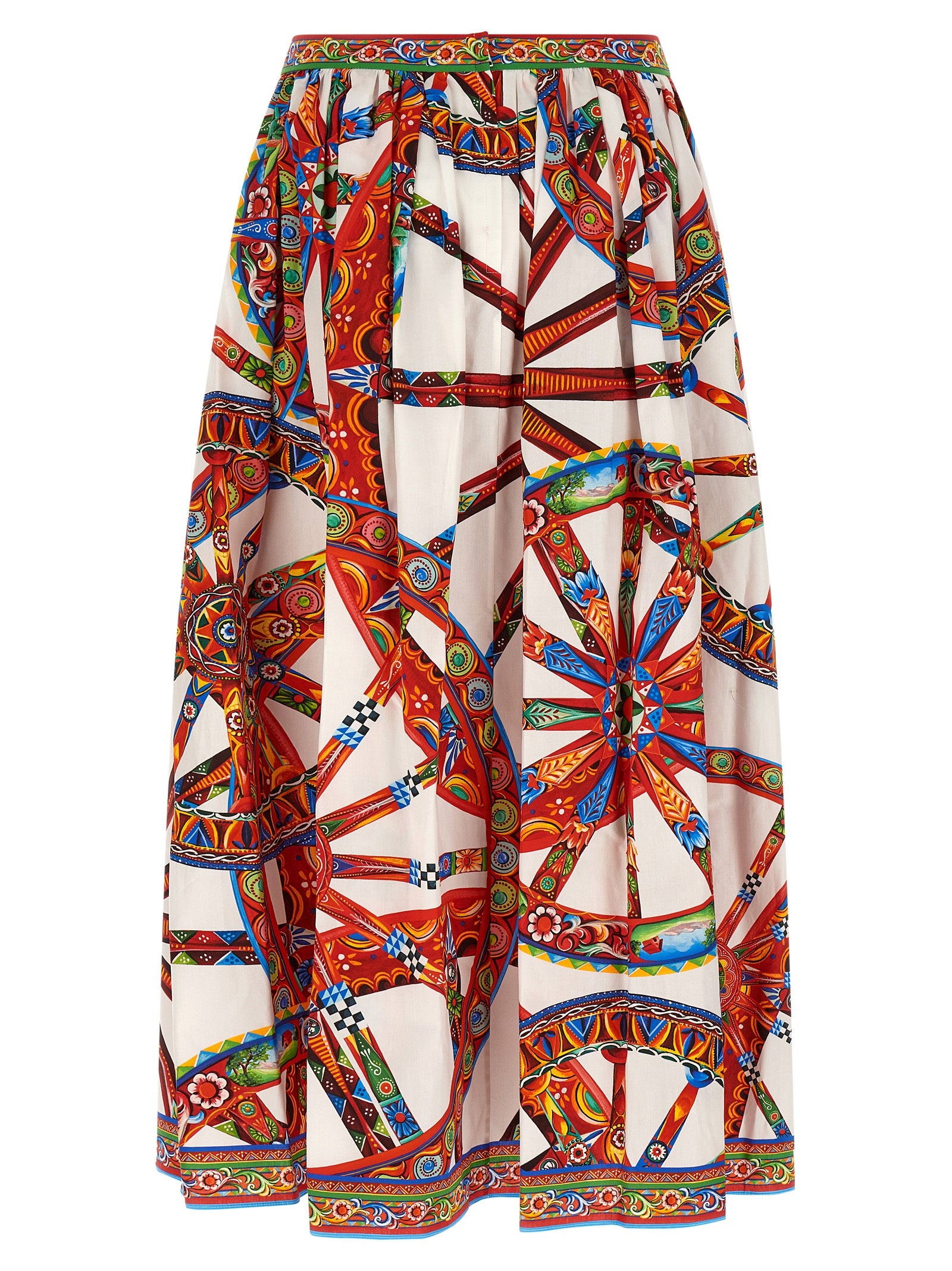 Dolce & Gabbana Multicolor Cotton Midi Skirt - Timeless Luxury