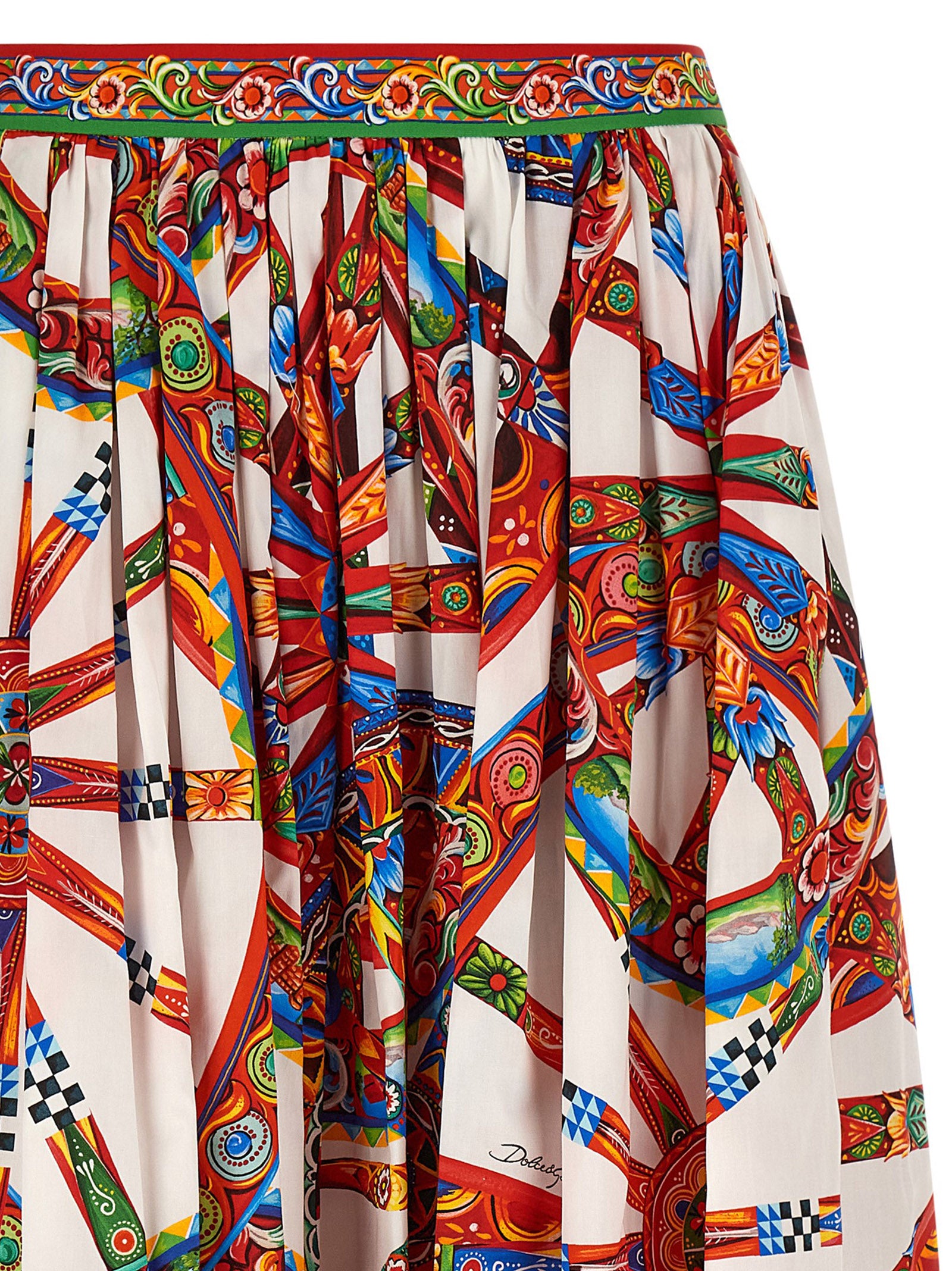 Dolce & Gabbana Multicolor Cotton Midi Skirt - Timeless Elegance