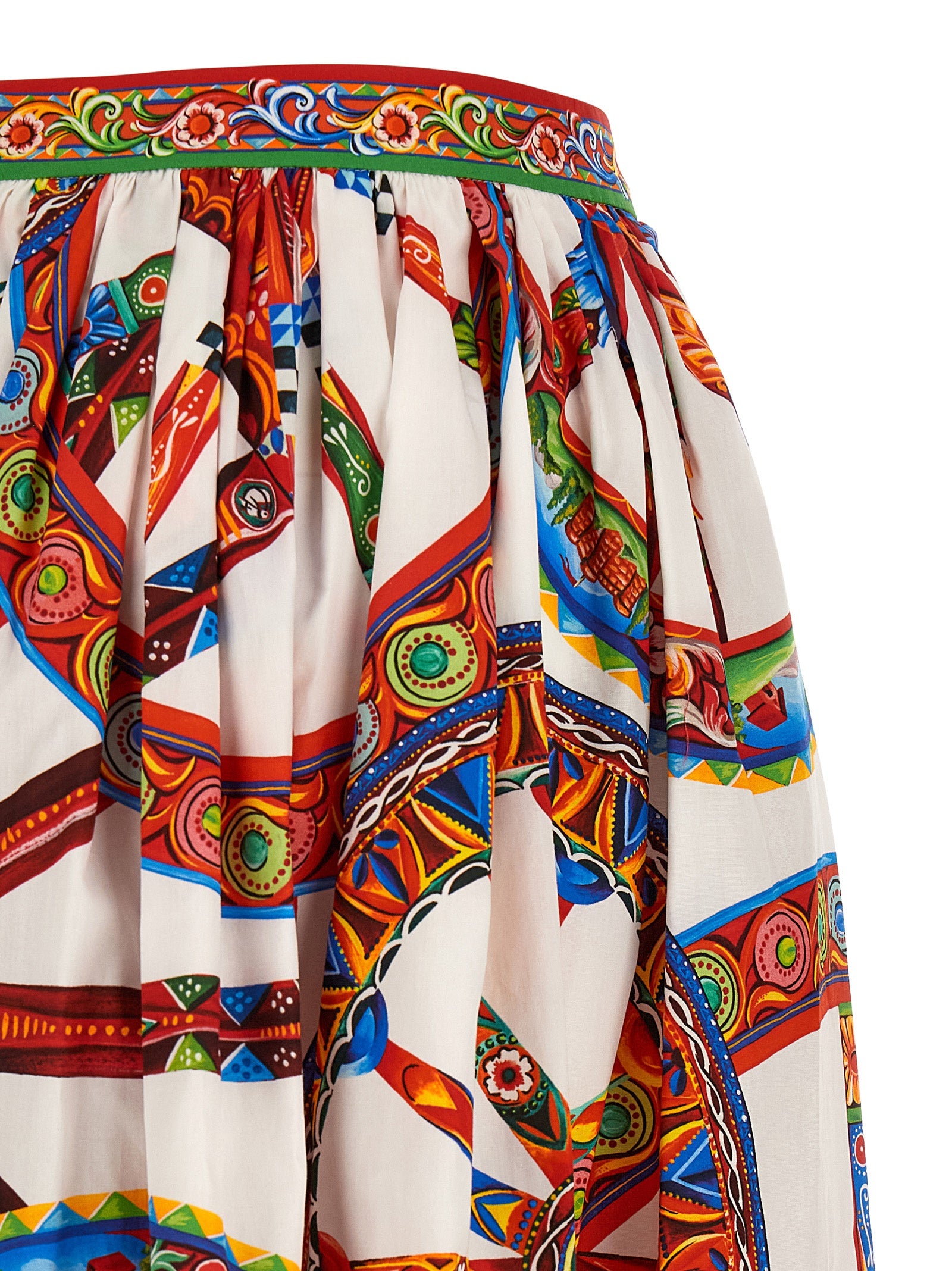 Dolce & Gabbana Multicolor Cotton Midi Skirt - Timeless Elegance