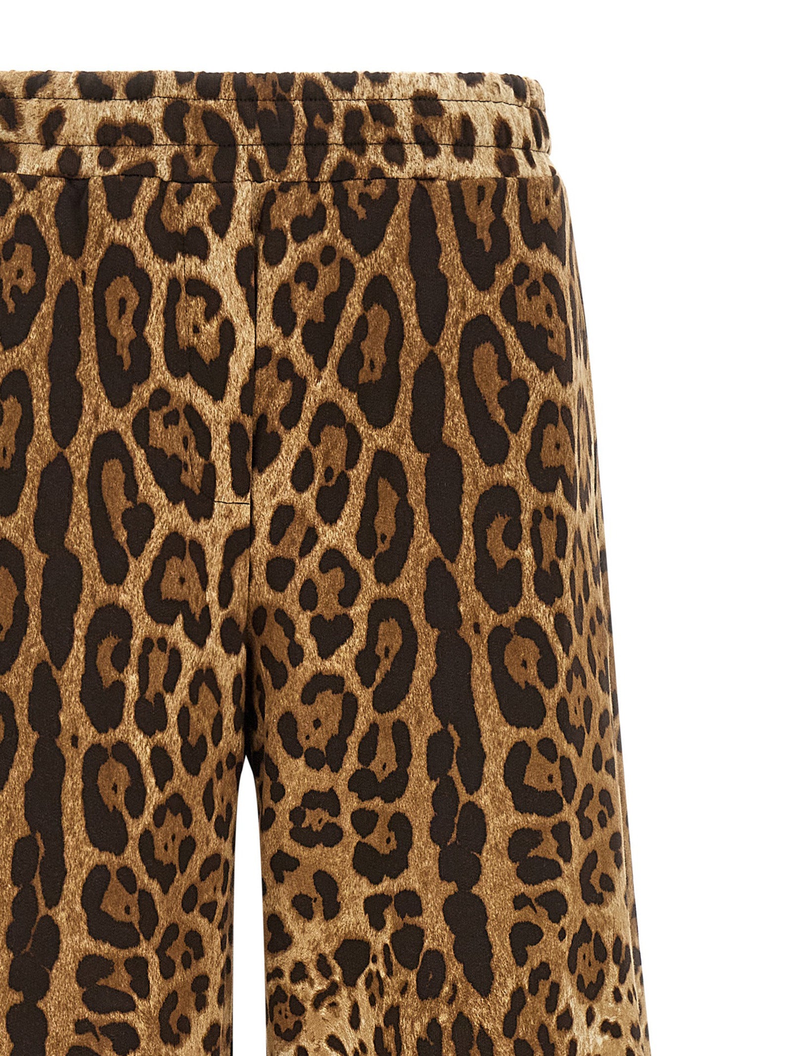 Dolce & Gabbana Brown Cotton Casual Pants - Luxe Animal Print
