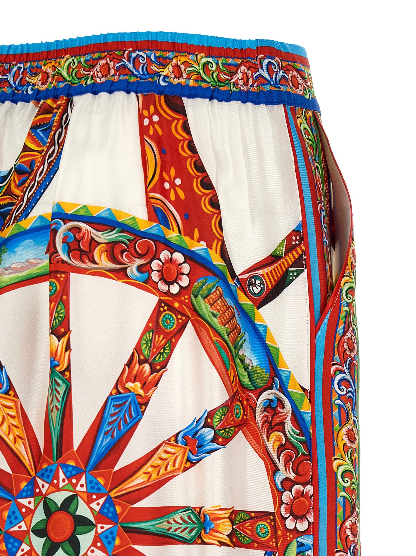 Dolce & Gabbana Multicolor Silk Casual Pants - Exquisite Luxury