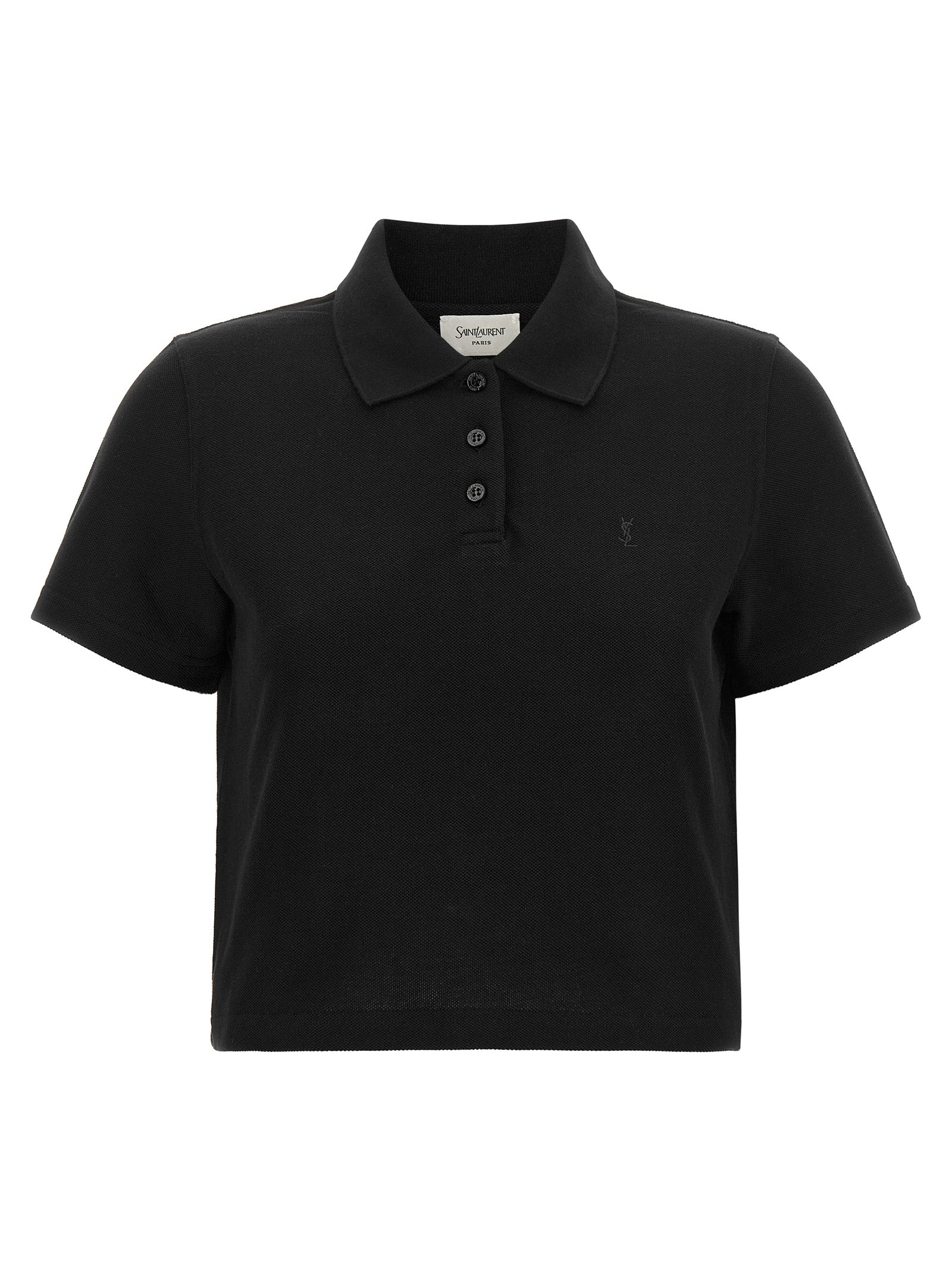 Experience the allure of the Saint Laurent Black Cotton Polo Shirt, a masterful blend of French craftsmanship and timeless elegance, redefining luxury for discerning tastes.