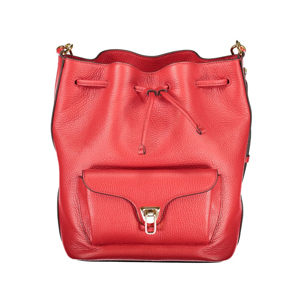 Coccinelle Red Leather Bucket Bag - Timeless Luxury Accessory