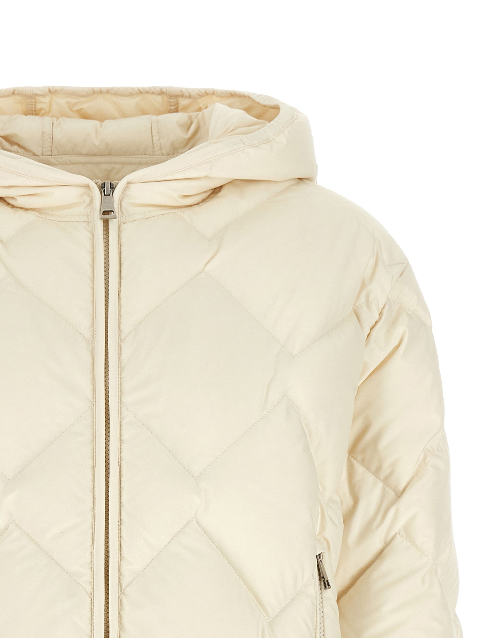 Moncler White Polyester Full-Length Jacket - Luxury Winter Elegance