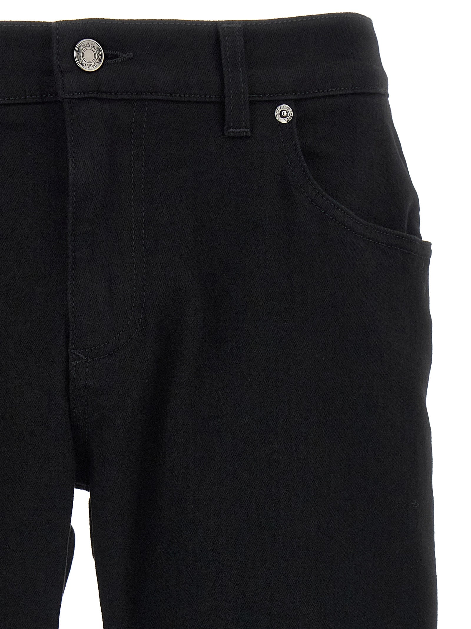 Dolce & Gabbana Black Cotton Slim Fit Jeans - Timeless Luxury