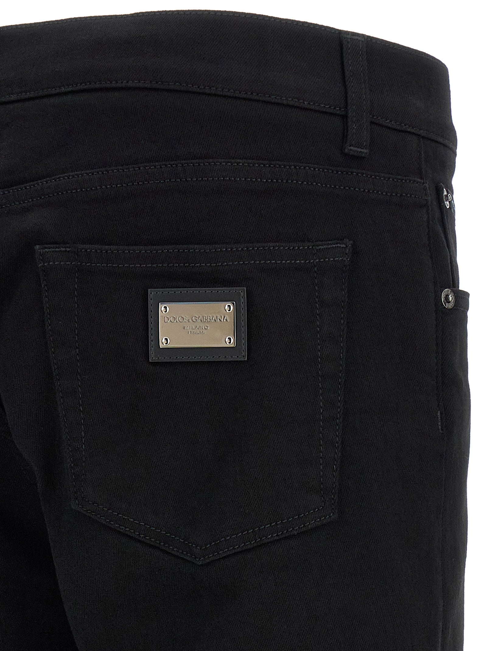 Dolce & Gabbana Black Cotton Slim Fit Jeans - Refined Luxury