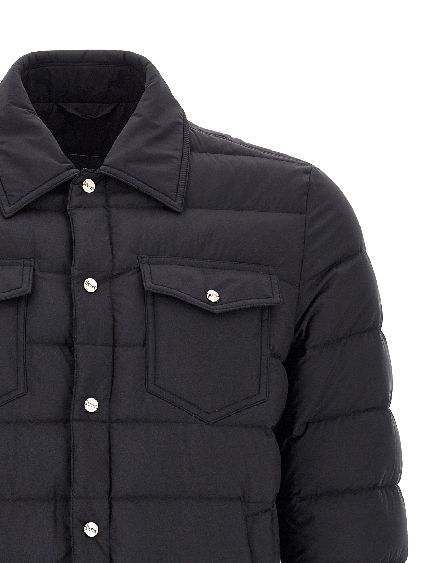 Herno Black Polyamide Full-Length Jacket - Timeless Luxury Elegance