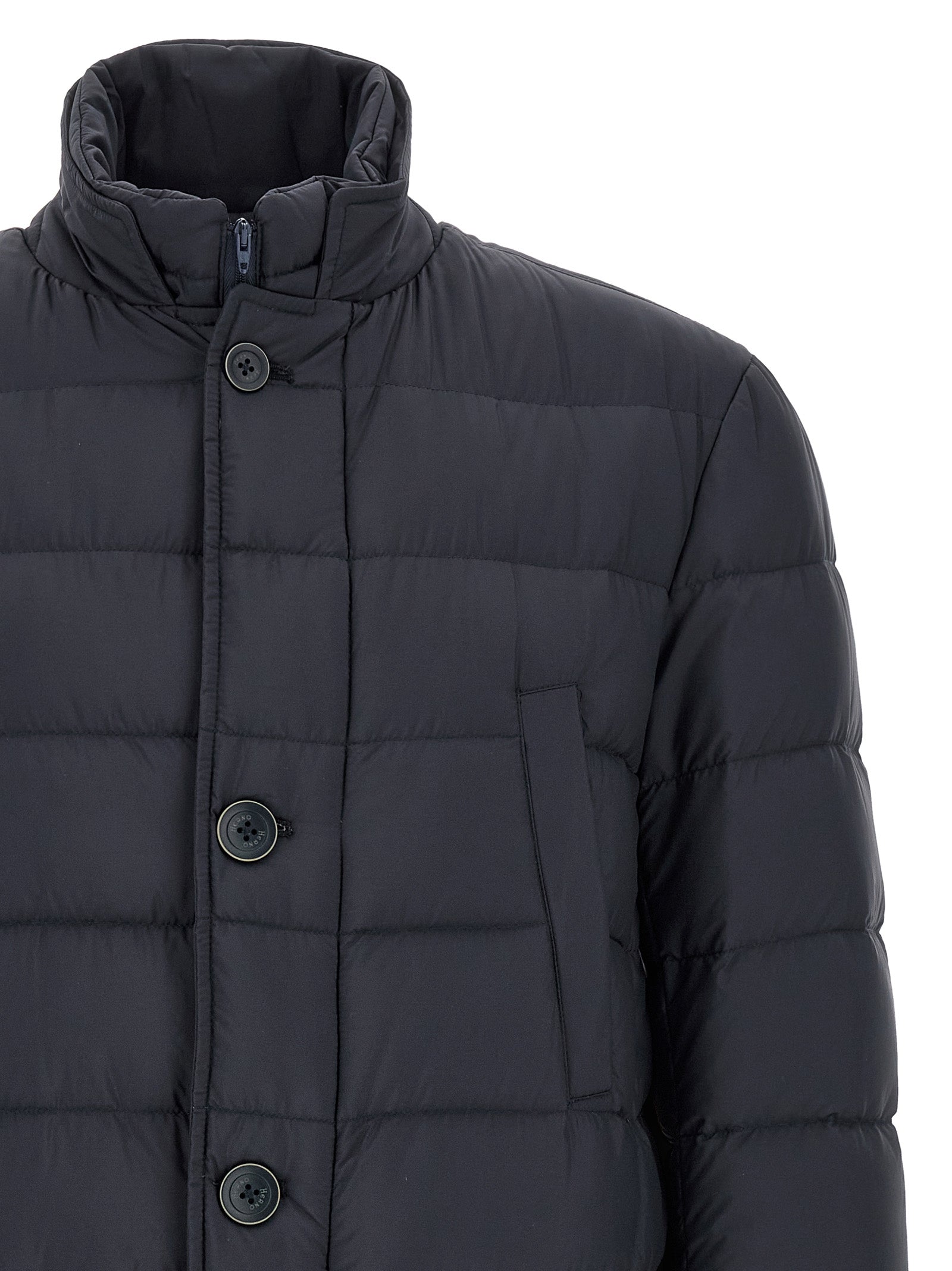 Herno Blue Polyamide Coat - Timeless Luxury for the Discerning