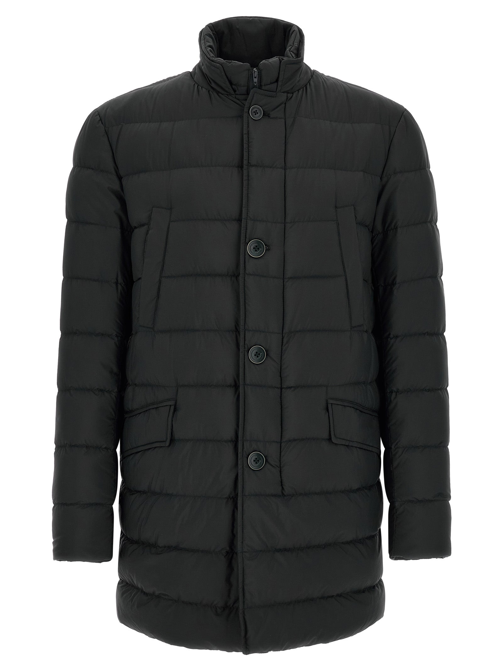 Herno Black Polyamide Full-Length Jacket - Luxury Winter Elegance