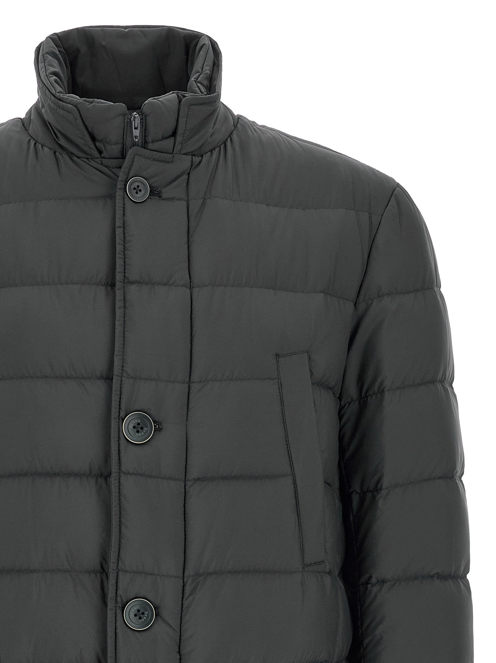 Herno Gray Polyamide Coat - Elevate Your Winter Elegance