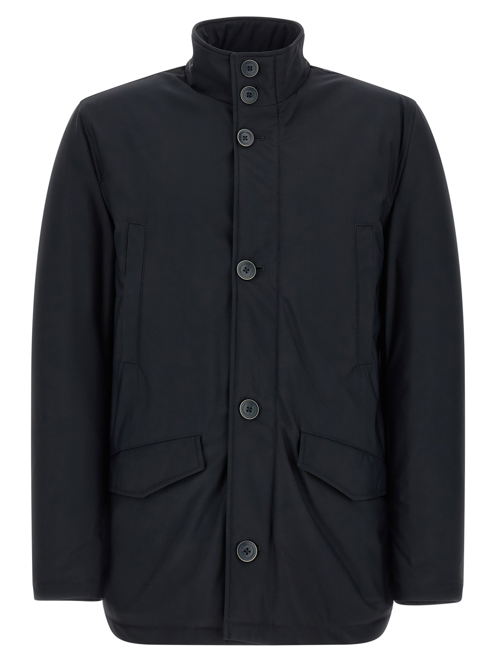Herno Blue Polyamide Full-Length Jacket - Timeless Luxury Outerwear
