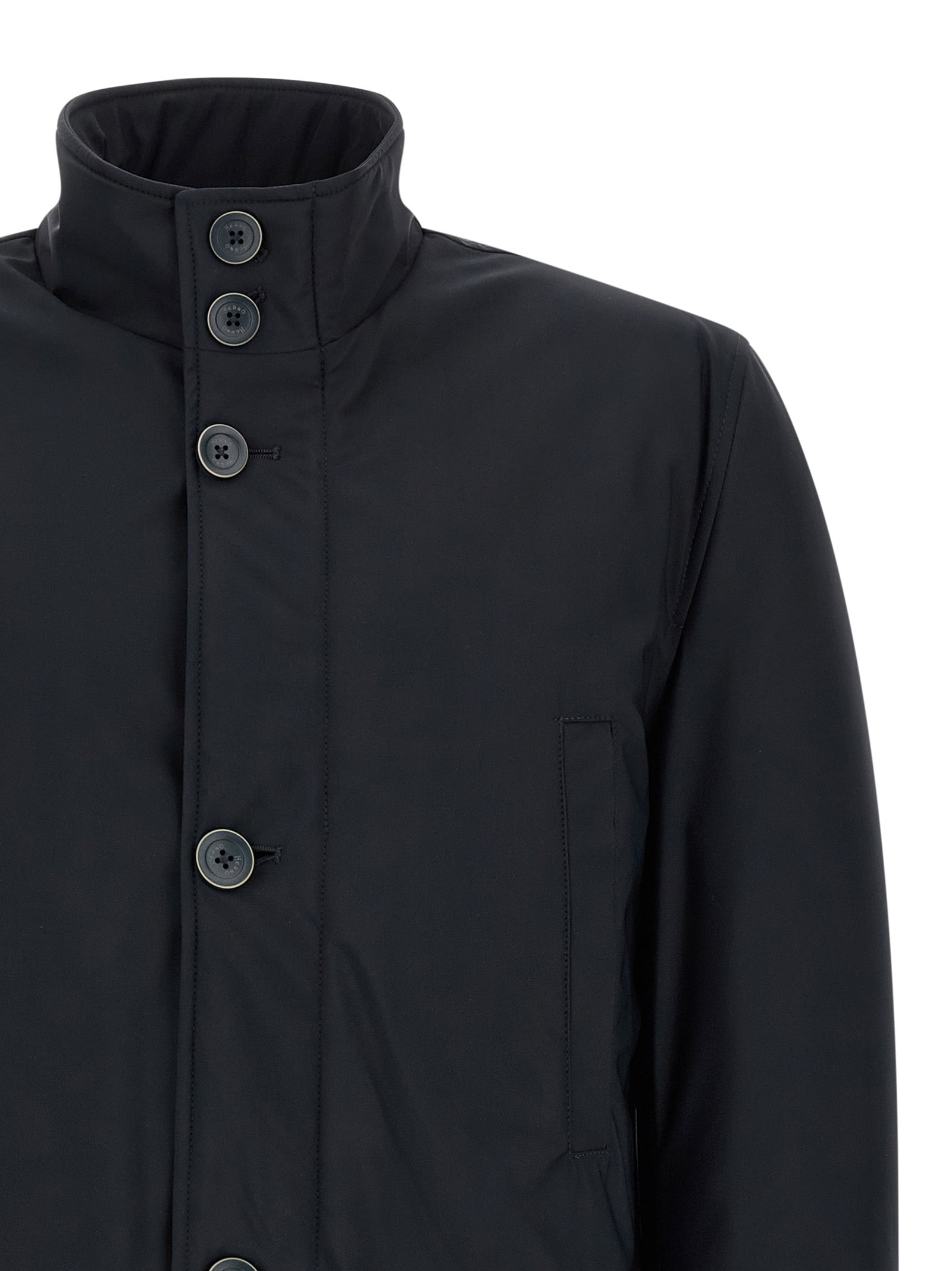 Herno Blue Polyamide Full-Length Jacket - Timeless Luxury Elegance