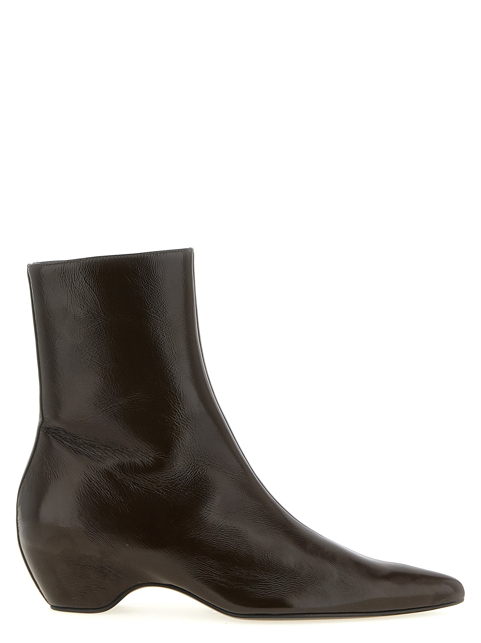 Khaite Sybil Brown Calfskin Ankle Boots - Timeless Elegance