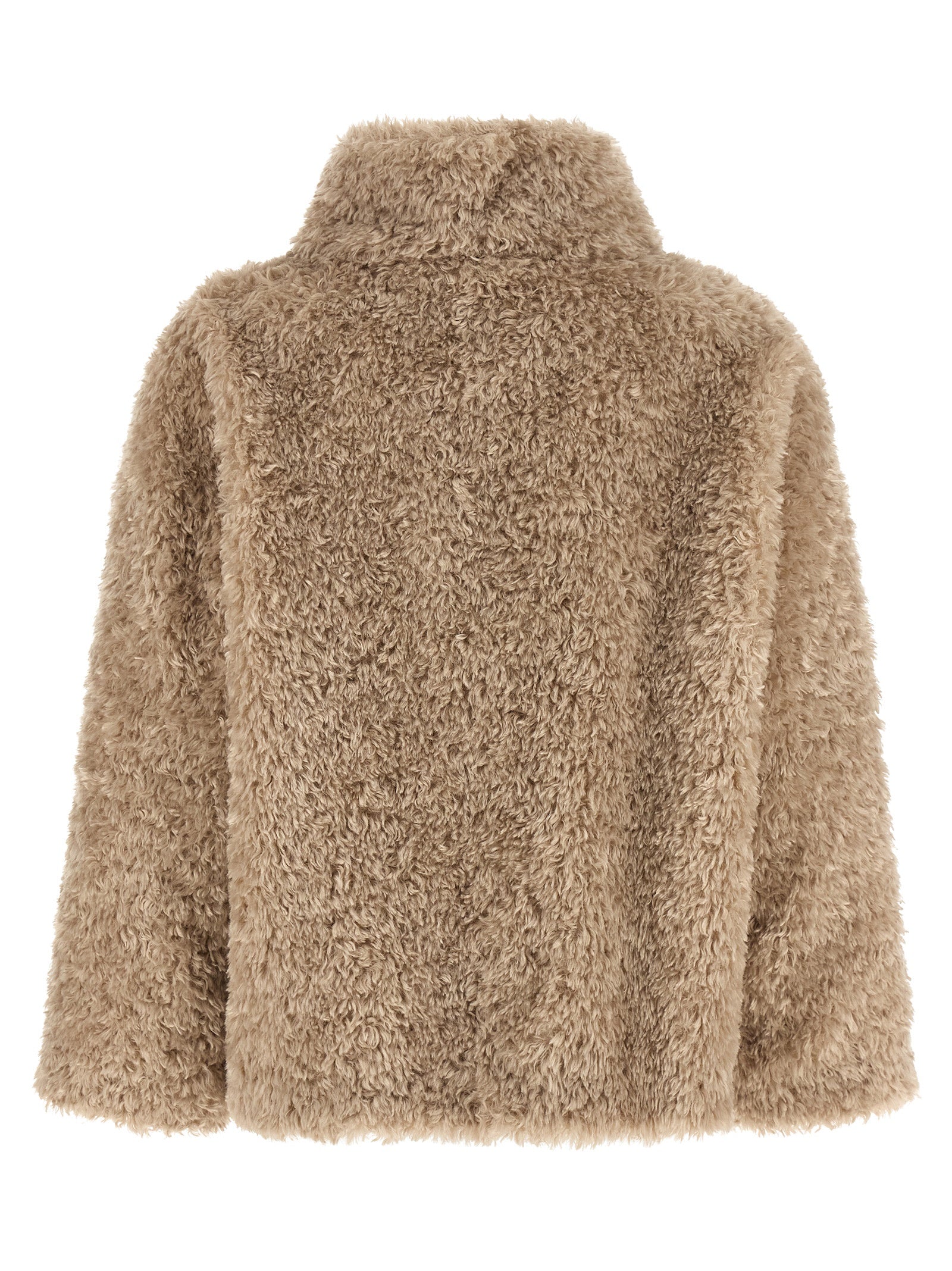 Herno Beige Polyester Coat - Luxurious Boxy Silhouette for Elegance