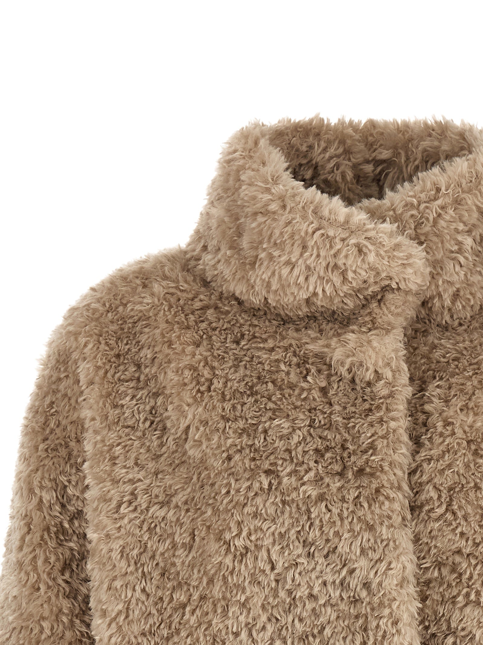 Herno Beige Polyester Coat - Luxurious Boxy Silhouette Elegance