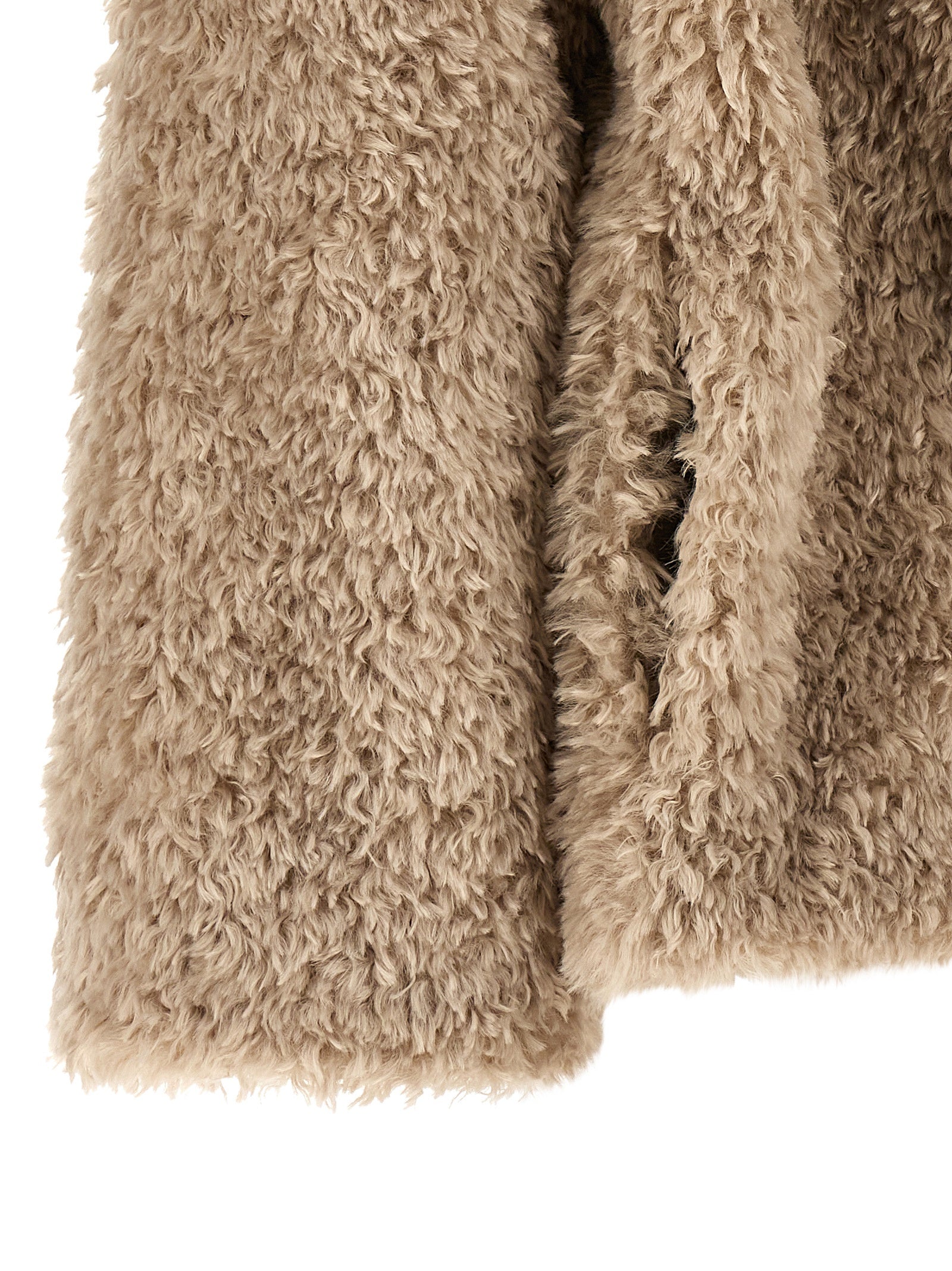 Herno Beige Polyester Coat - Luxurious Boxy Silhouette Elegance