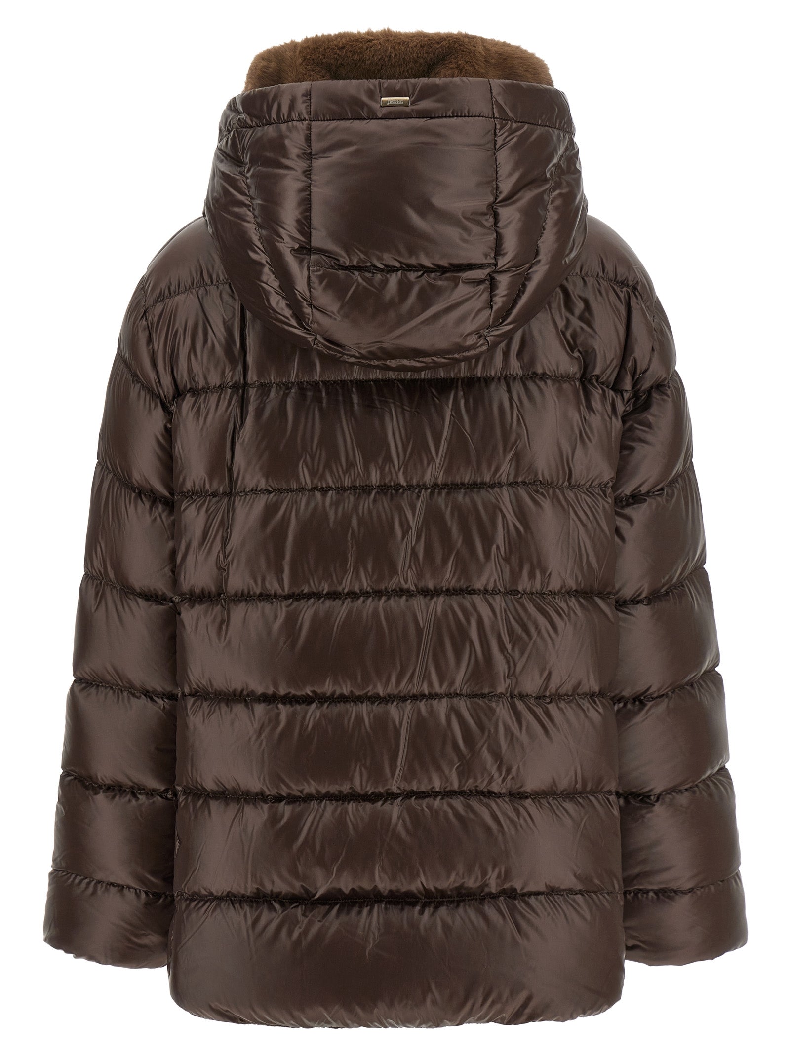 Herno Fusciacca Down Jacket - Luxurious Brown Full-Length Elegance
