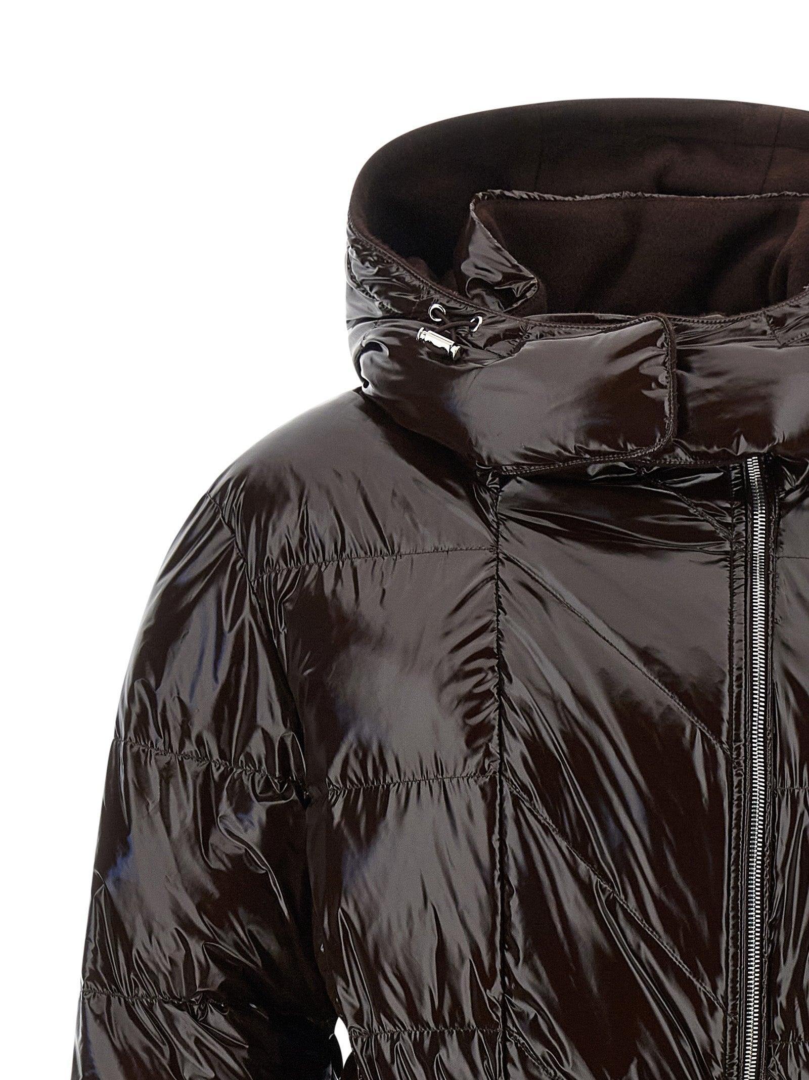 PINKO Brown Polyamide Full-Length Jacket - Elevate Your Winter Elegance