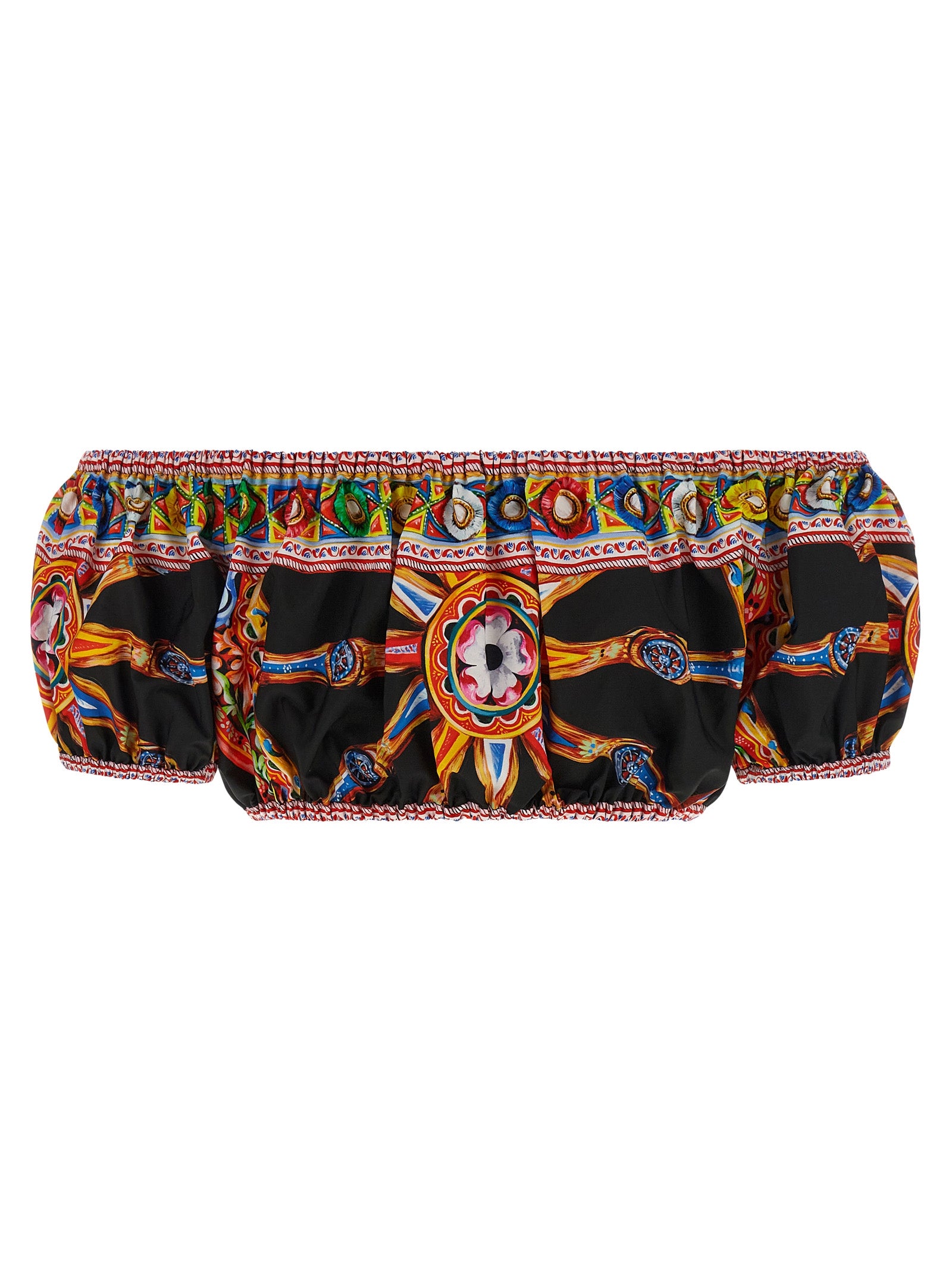 Dolce & Gabbana Multicolor Cotton Off-the-Shoulder Top