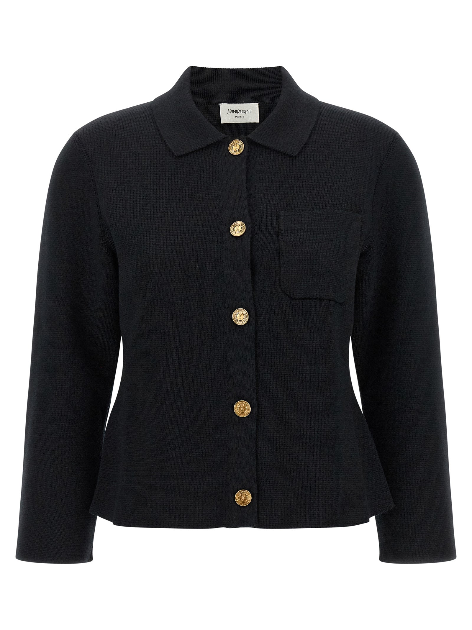Saint Laurent Black Wool Cardigan - Timeless Elegance Redefined