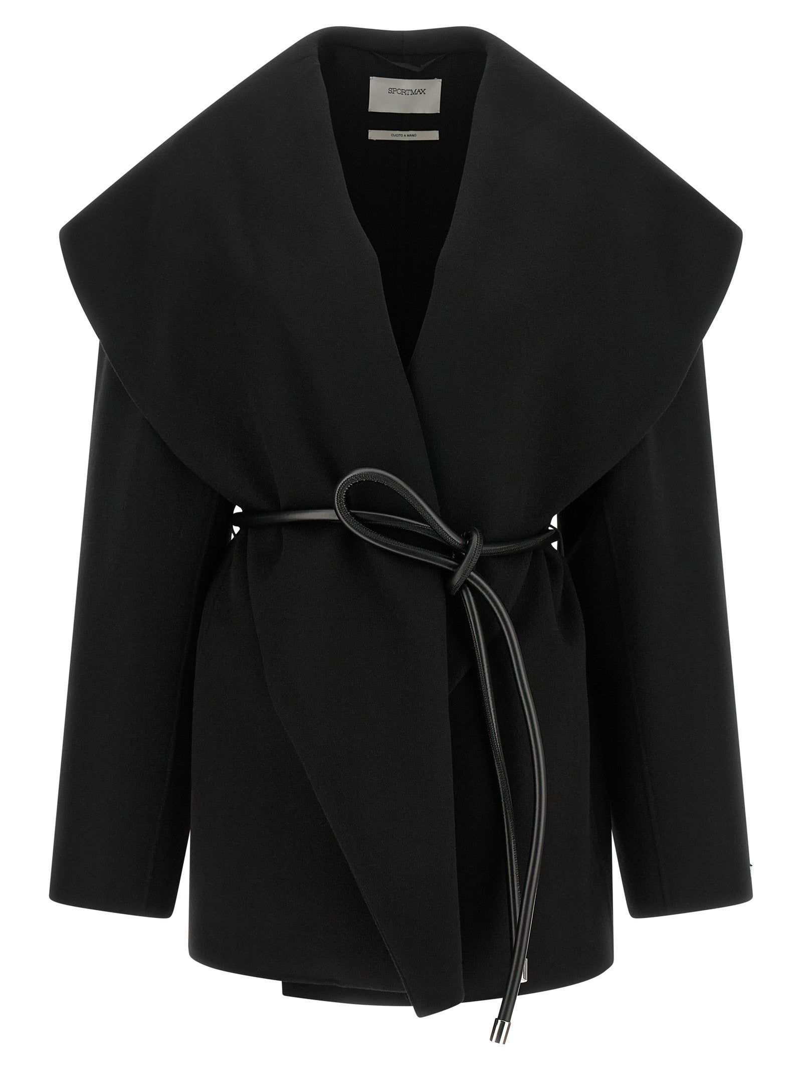 Sportmax Black Wool Coat - Exquisite Luxury Outerwear for All