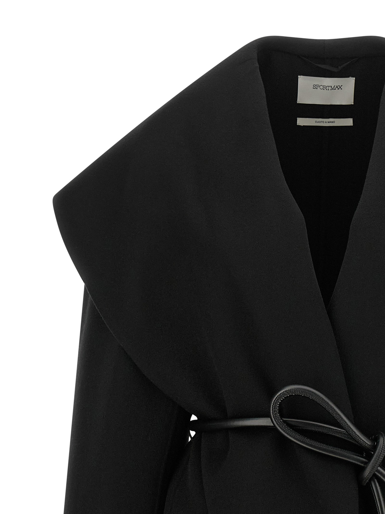Sportmax Black Wool Coat - Exquisite Luxury Outerwear for the Discerning