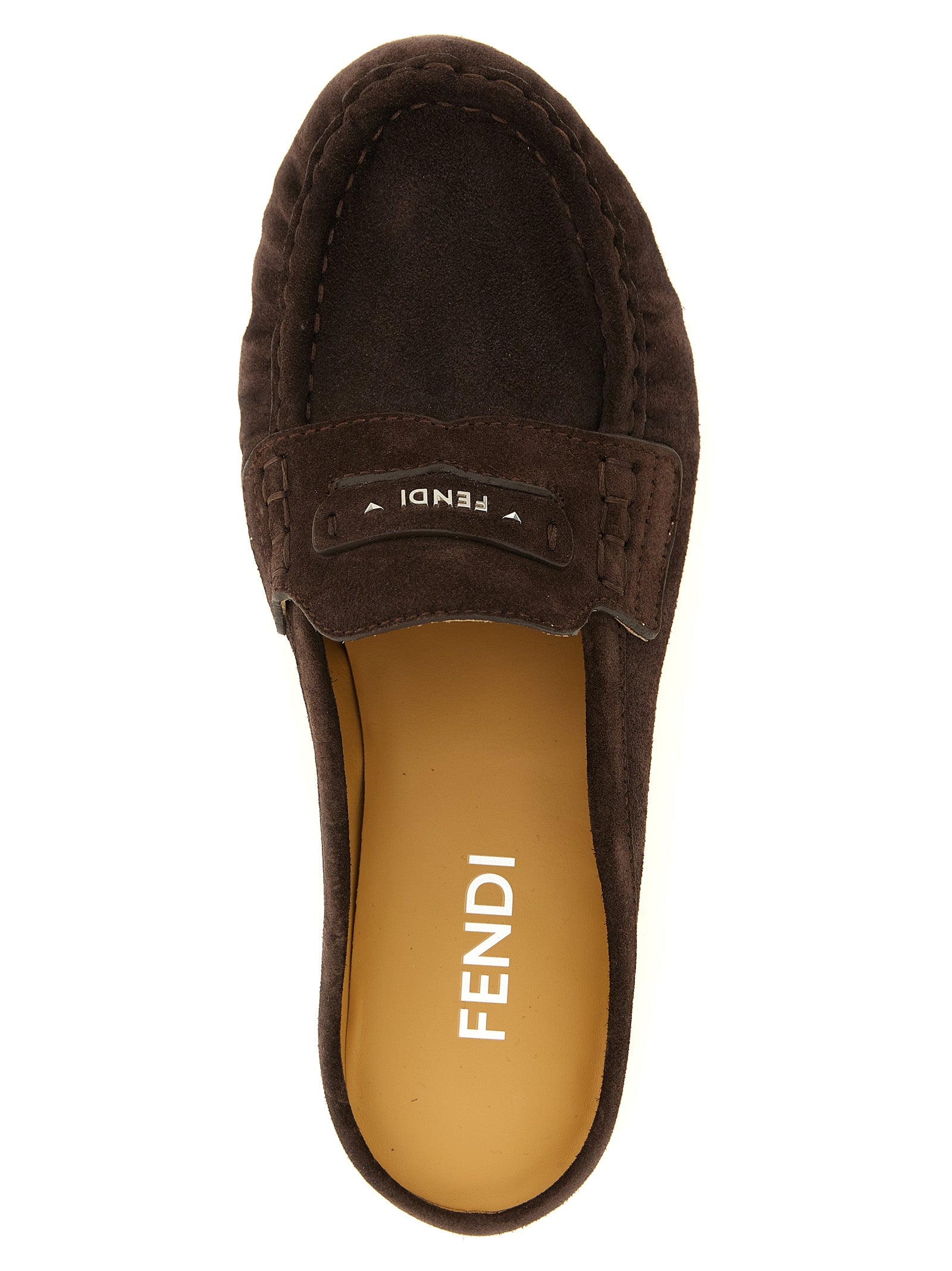 Fendi Brown Calfskin Slip-On Loafers - Effortless Elegance