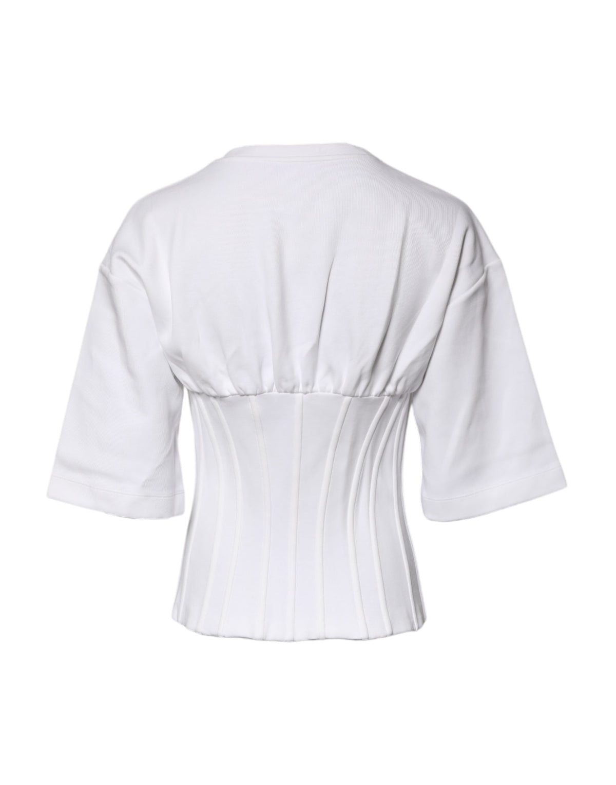 Dolce & Gabbana White Corset Blouse - Timeless Luxury Elegance