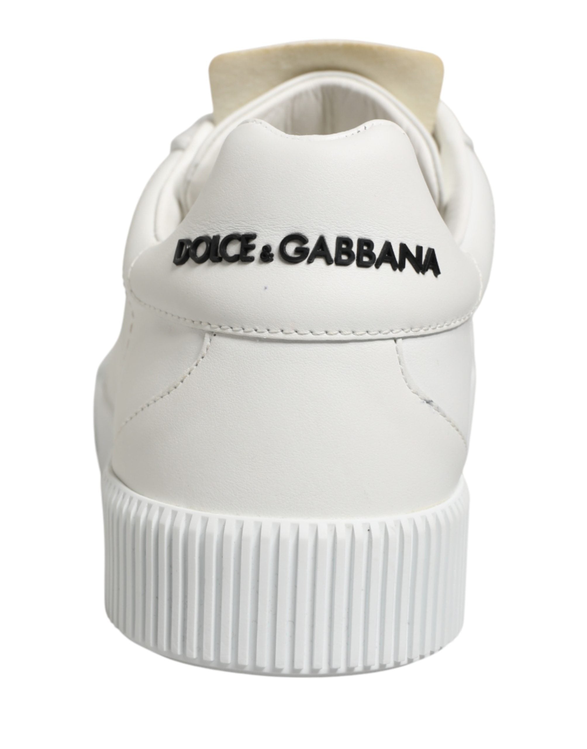 Indulge in the exquisite Dolce & Gabbana White Miami Leather Low Top Sneakers, where luxurious calfskin meets impeccable Italian craftsmanship for a refined lifestyle.