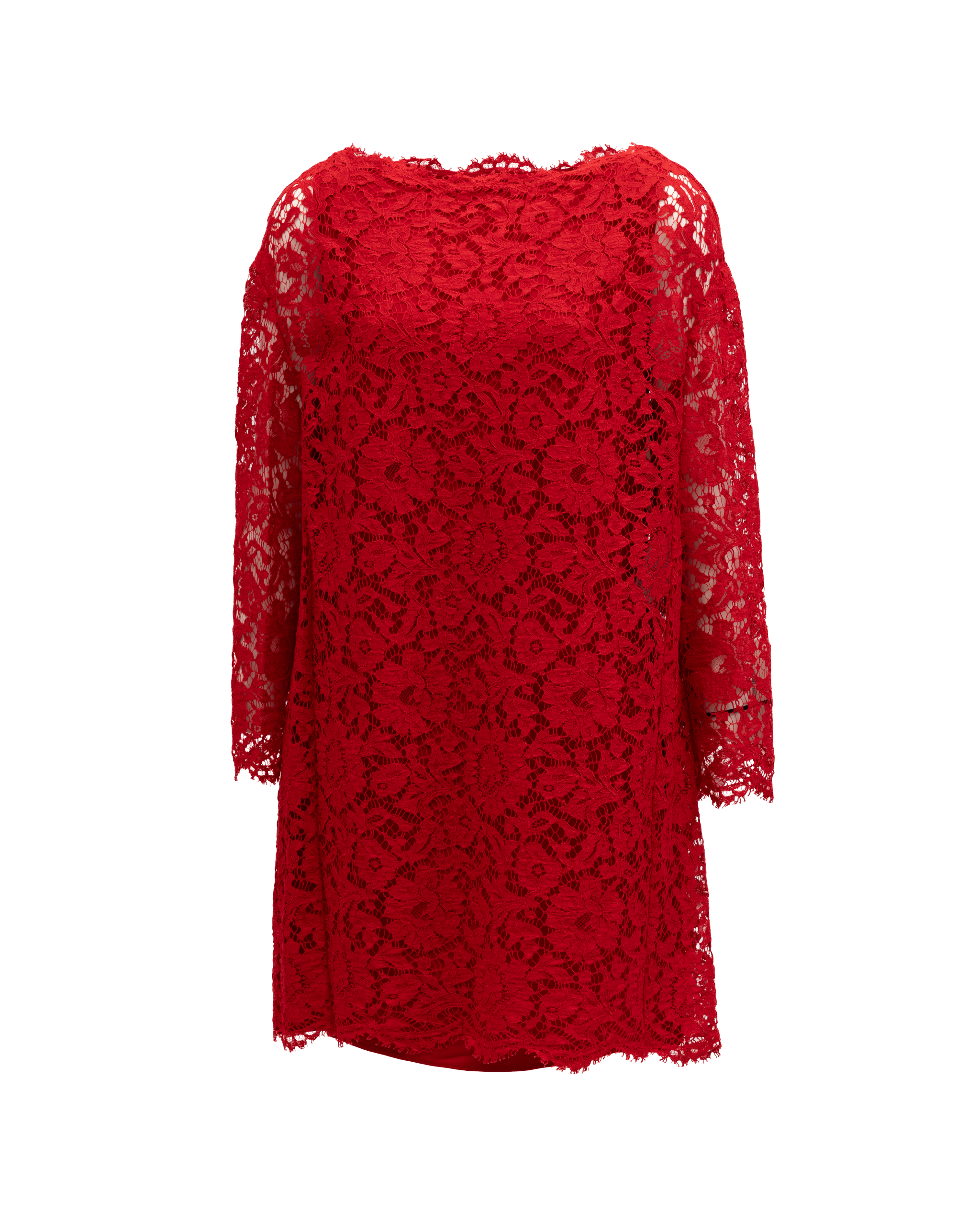 Valentino Garavani Red Lace Short Dress