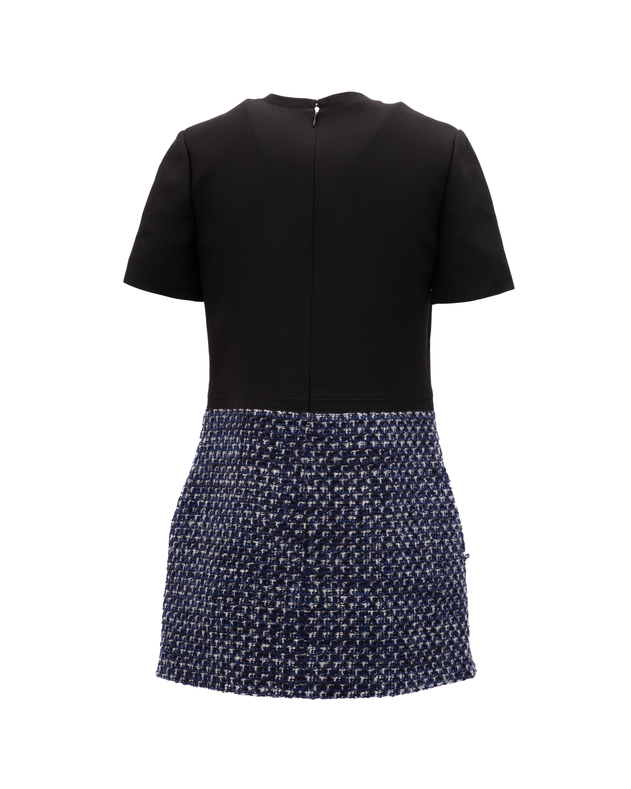 Valentino Garavani Black and Blue Tweed Mini Dress