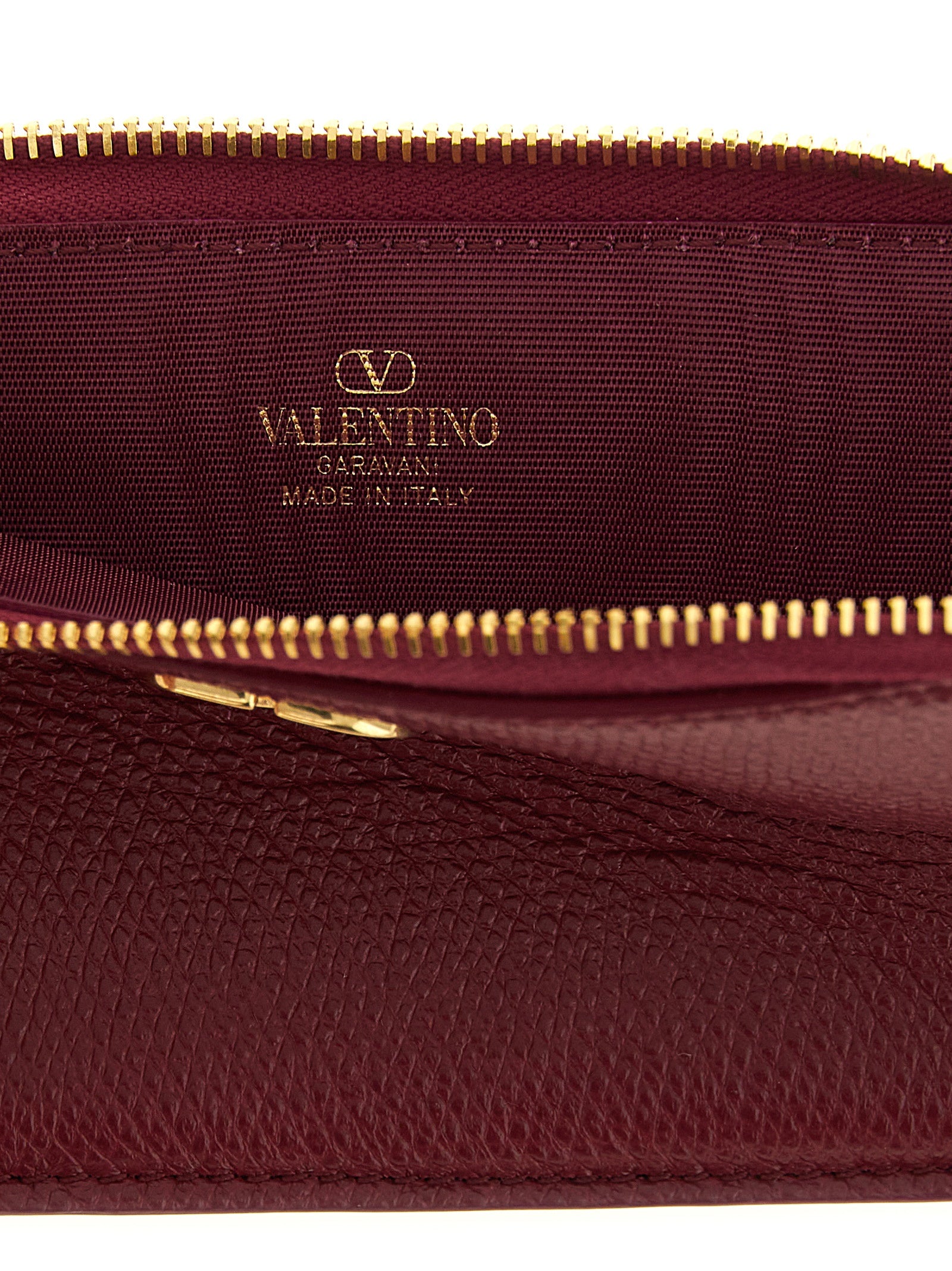 Valentino Garavani Bordeaux Lamb Leather Cardholder