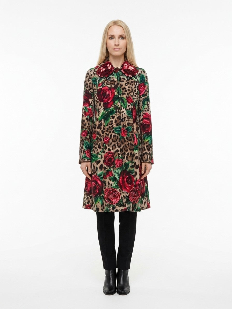 Dolce & Gabbana Multicolor Wool Coat - Exquisite Italian Luxury