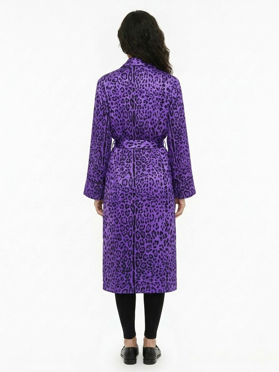 Dolce & Gabbana Purple Silk Coat - Exquisite Luxury Fashion